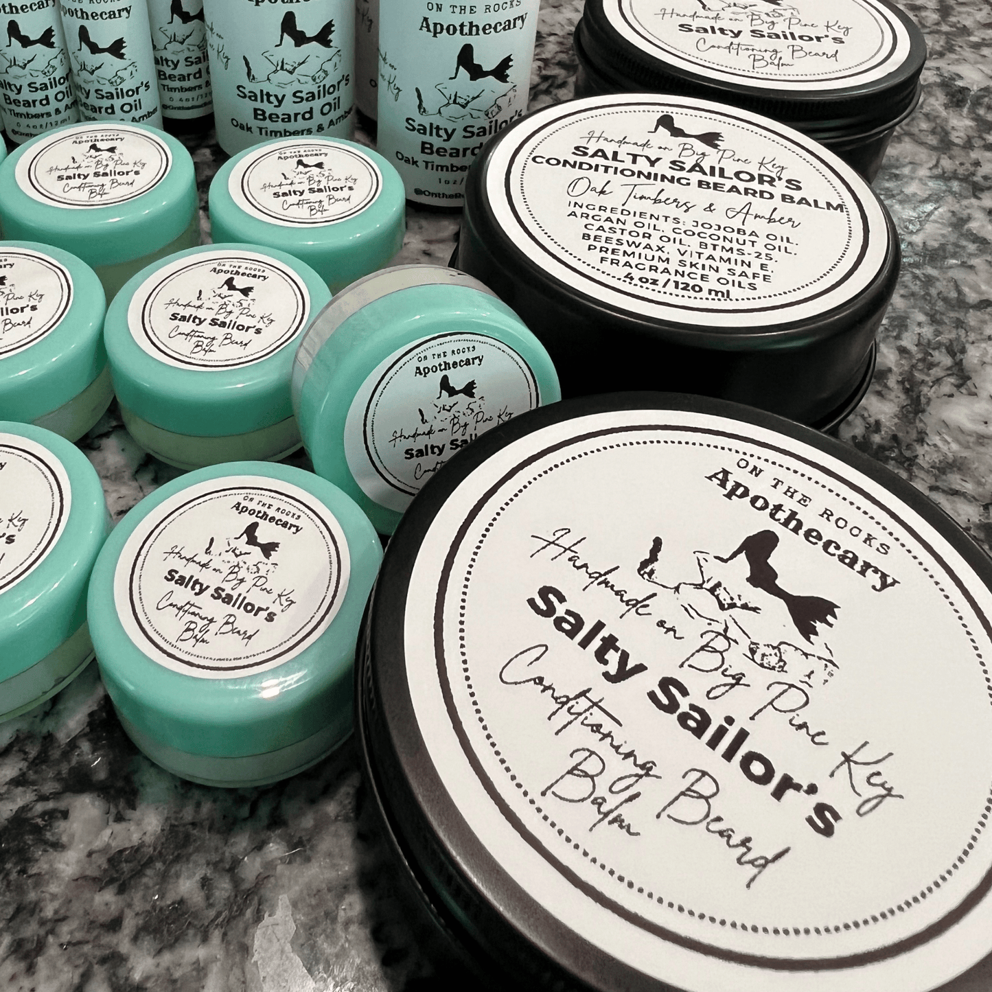 On The Rocks Apothecary Men Salty Sailor / 2oz Tin Handcrafted Conditioning Beard Balm Handcrafted Conditioning Beard Balm