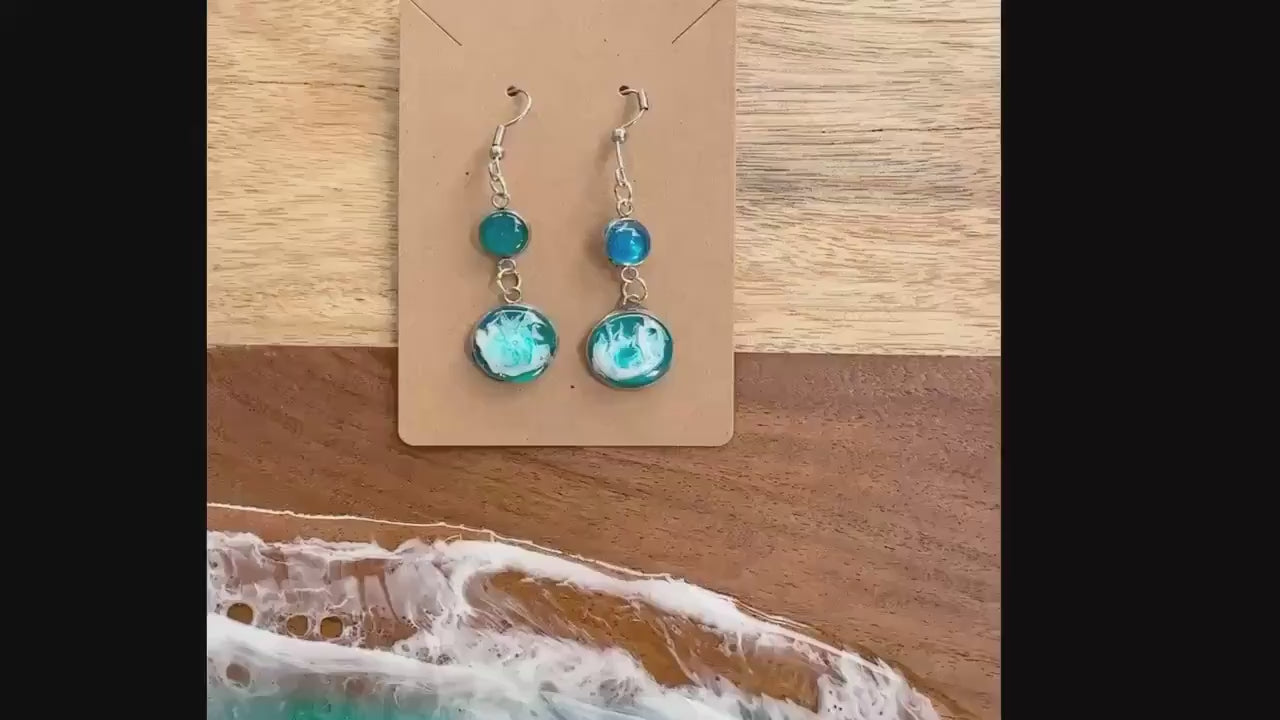 Resin Ocean Stormy Sea Earrings