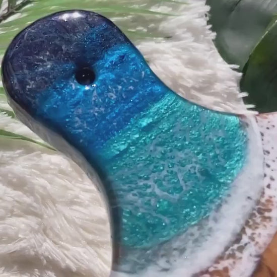 Ocean Charcuterie Board, Resin Charcuterie Board, Ocean Waves Cutting Board, Nautical Cheese Serving Tray, Beach House Decor Gift