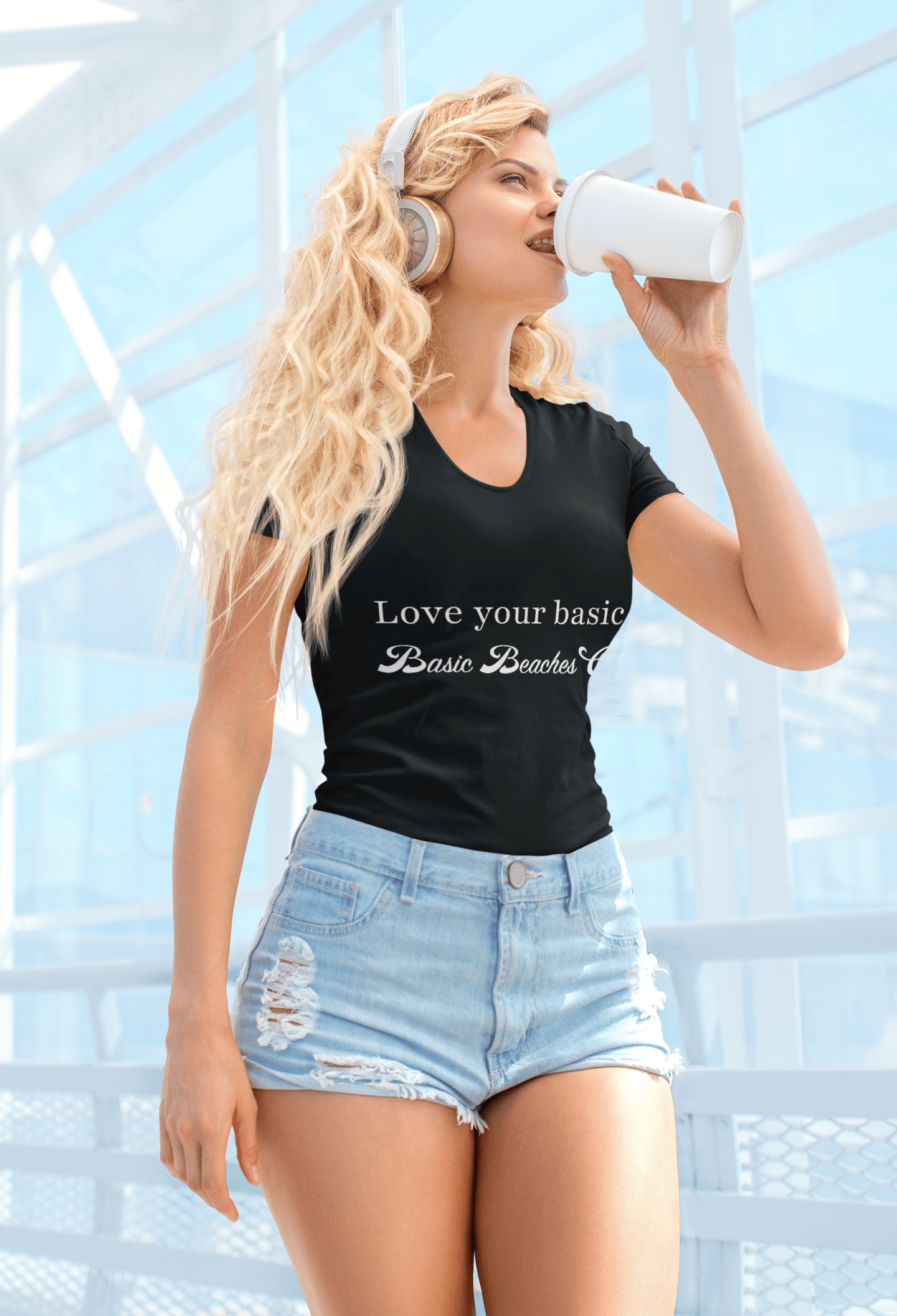Printify T-Shirt Love Your Basic T-Shirt - Inspirational Beach Tee, Self-Love Shirt, Comfy Everyday Fit Love Your Basic T-Shirt - Inspirational Beach Tee, Self-Love Shirt, Comfy Everyday Fit