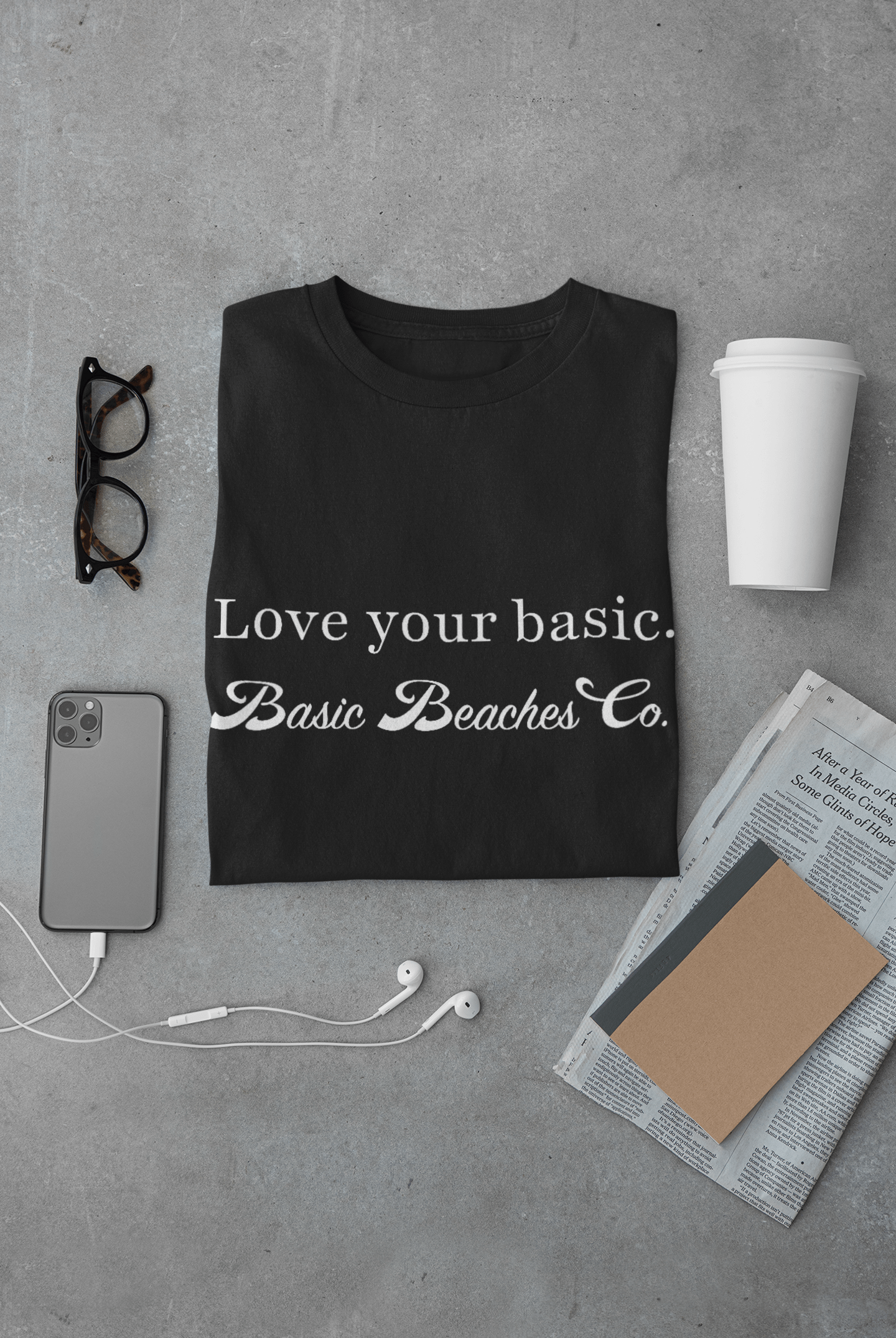 Printify T-Shirt Love Your Basic T-Shirt - Inspirational Beach Tee, Self-Love Shirt, Comfy Everyday Fit Love Your Basic T-Shirt - Inspirational Beach Tee, Self-Love Shirt, Comfy Everyday Fit