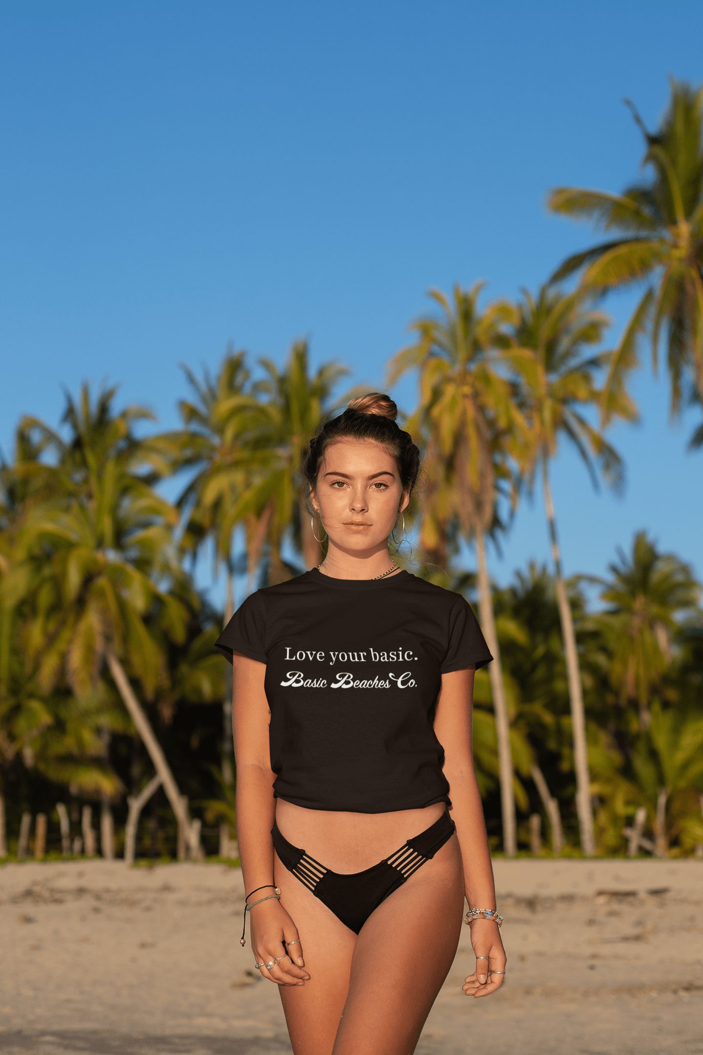 Printify T-Shirt Love Your Basic T-Shirt - Inspirational Beach Tee, Self-Love Shirt, Comfy Everyday Fit Love Your Basic T-Shirt - Inspirational Beach Tee, Self-Love Shirt, Comfy Everyday Fit