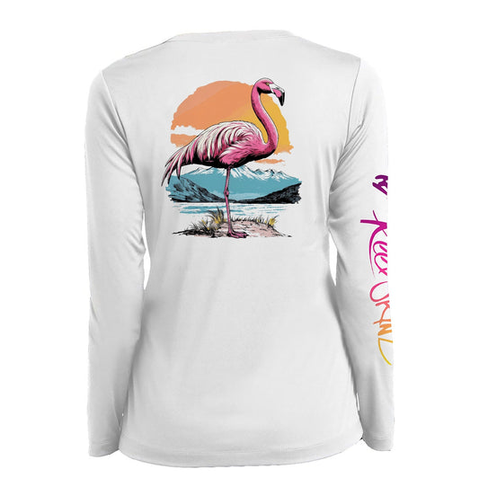 ReelSkinz SPF LONG-SLEEVE Ladies Flamingo Sunset Ladies Flamingo Sunset