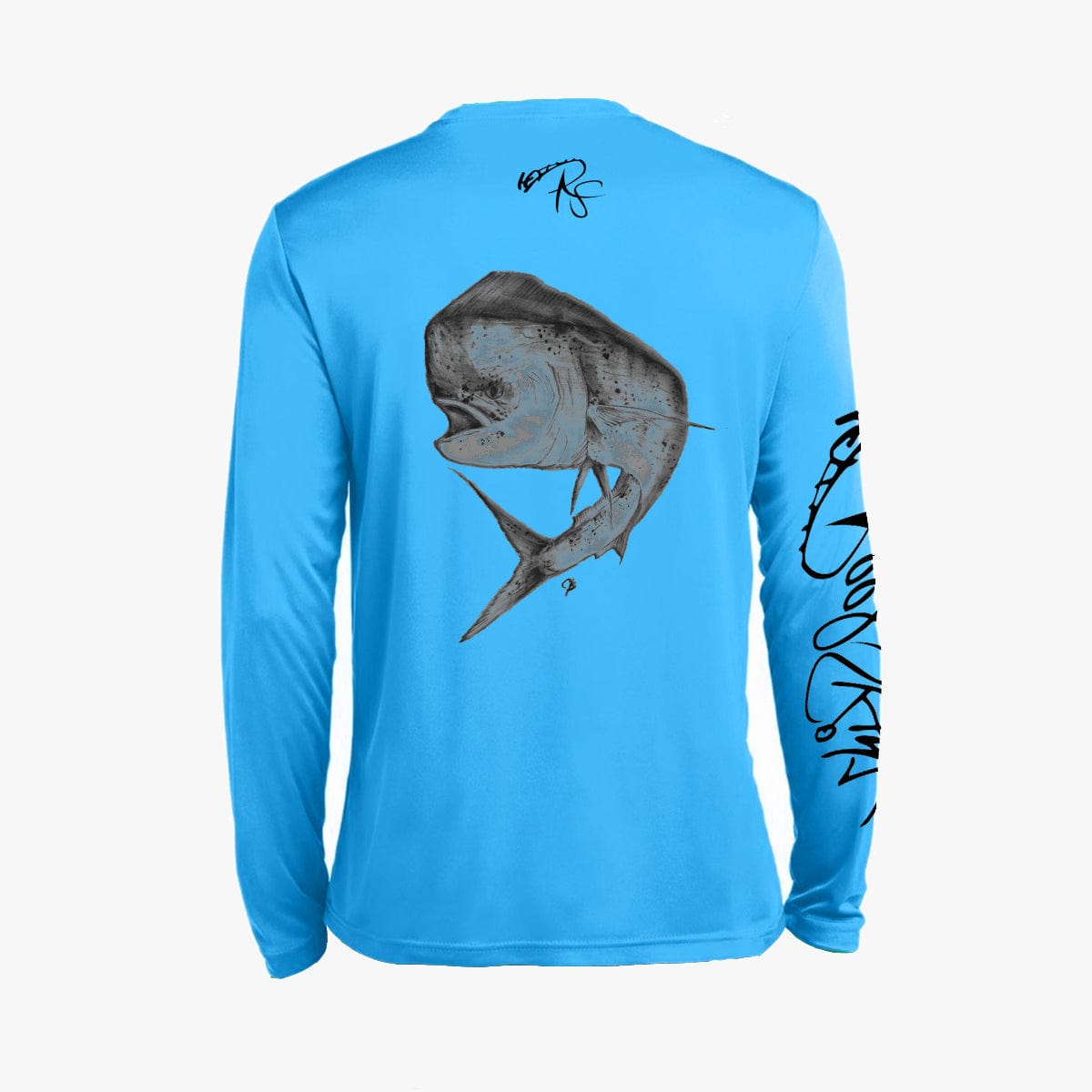 ReelSkinz SPF LONG-SLEEVE XS / ATOMIC BLUE / Mens Long Sleeve Mahi Drawing Mahi Drawing