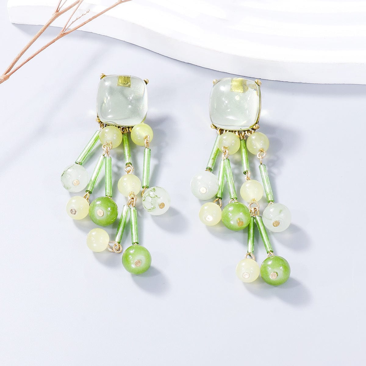 Trendsi Acrylic Bead Dangle Earrings Acrylic Bead Dangle Earrings