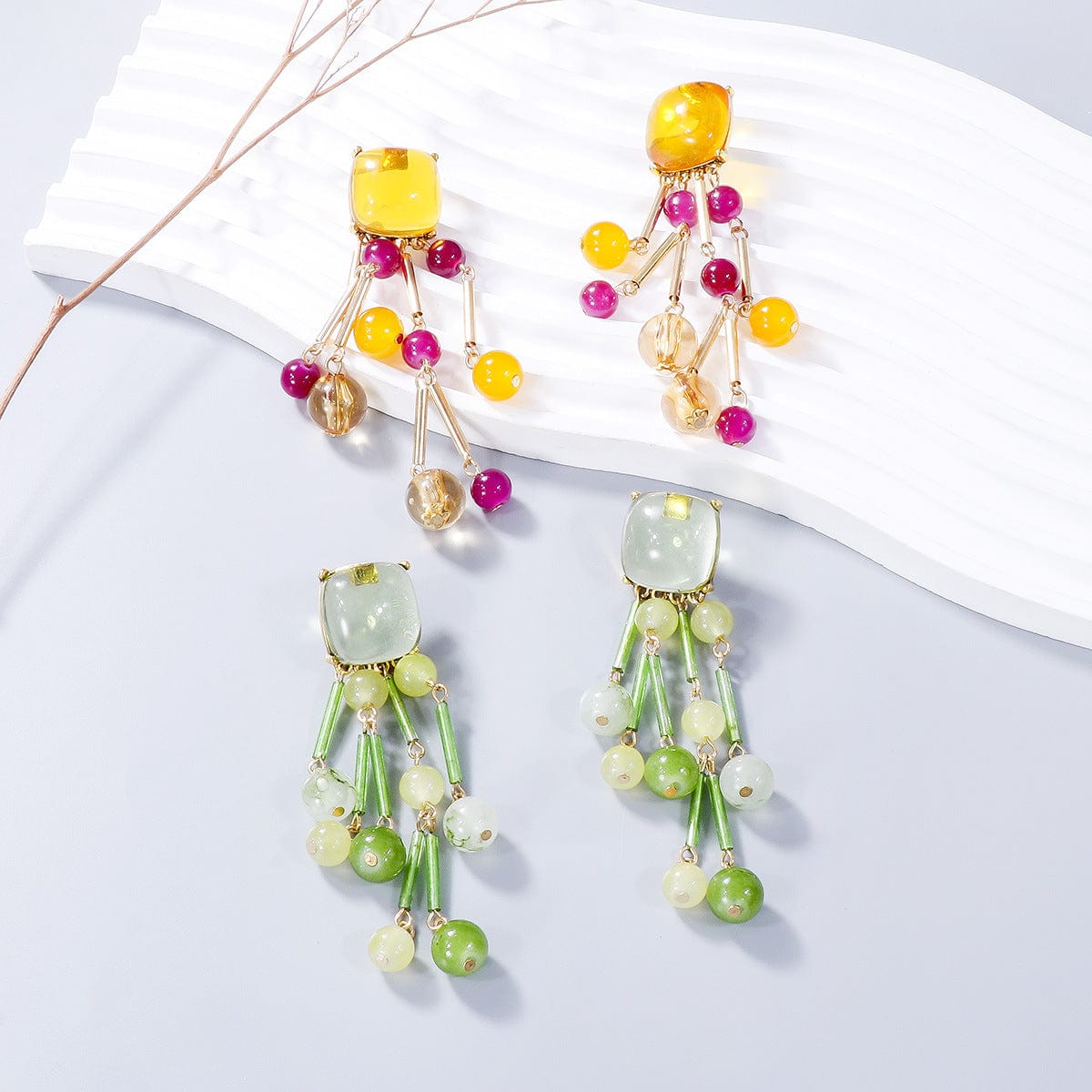 Trendsi Acrylic Bead Dangle Earrings Acrylic Bead Dangle Earrings