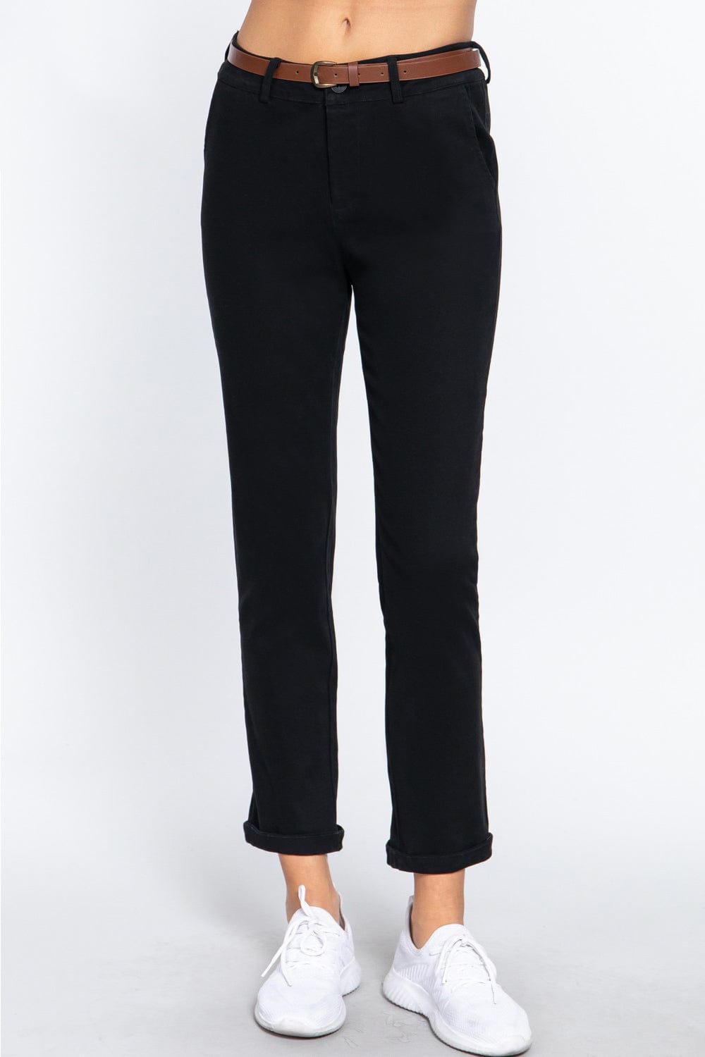 Trendsi ACTIVE BASIC Cotton-Span Twill Straight Pants ACTIVE BASIC Cotton-Span Twill Straight Pants