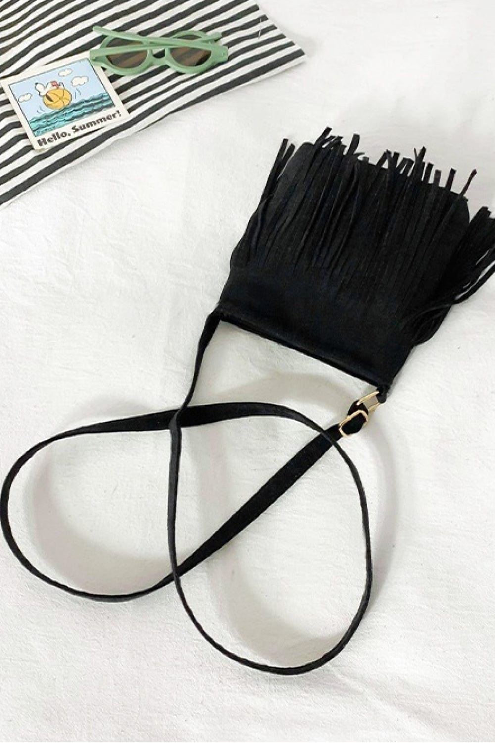 Trendsi Adored PU Leather Crossbody Bag with Fringe Adored PU Leather Crossbody Bag with Fringe