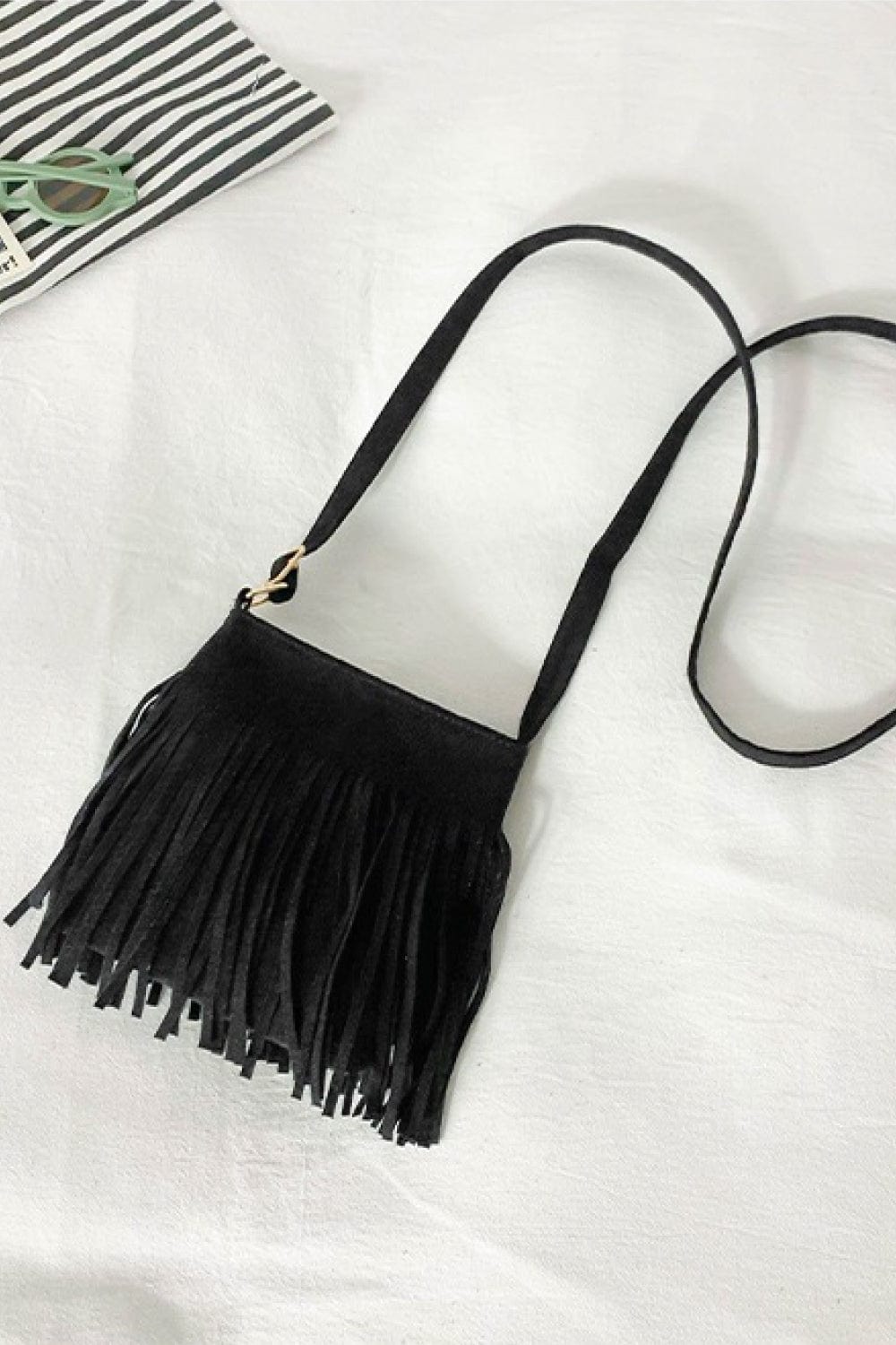 Trendsi Adored PU Leather Crossbody Bag with Fringe Adored PU Leather Crossbody Bag with Fringe