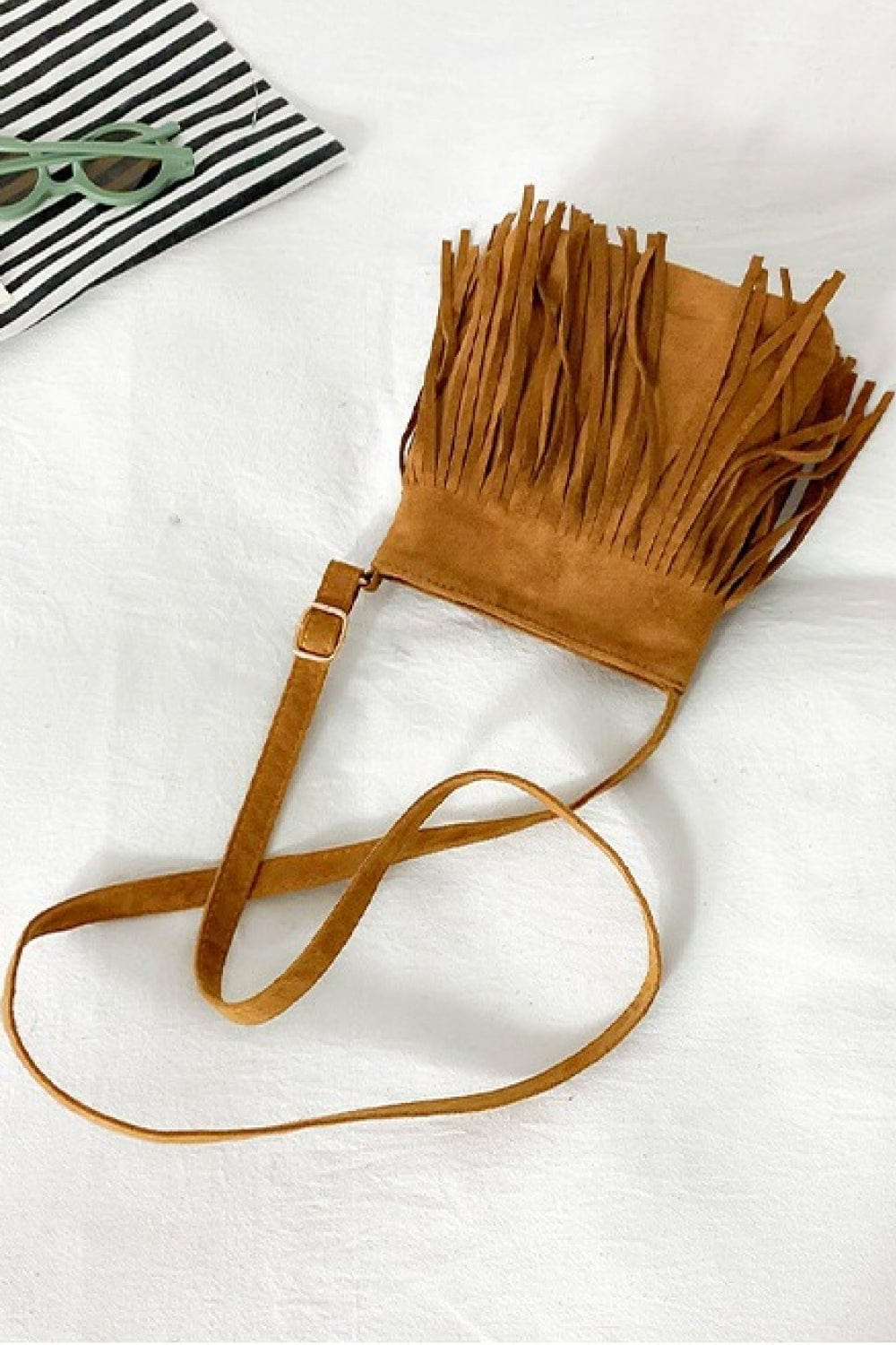 Trendsi Adored PU Leather Crossbody Bag with Fringe Adored PU Leather Crossbody Bag with Fringe