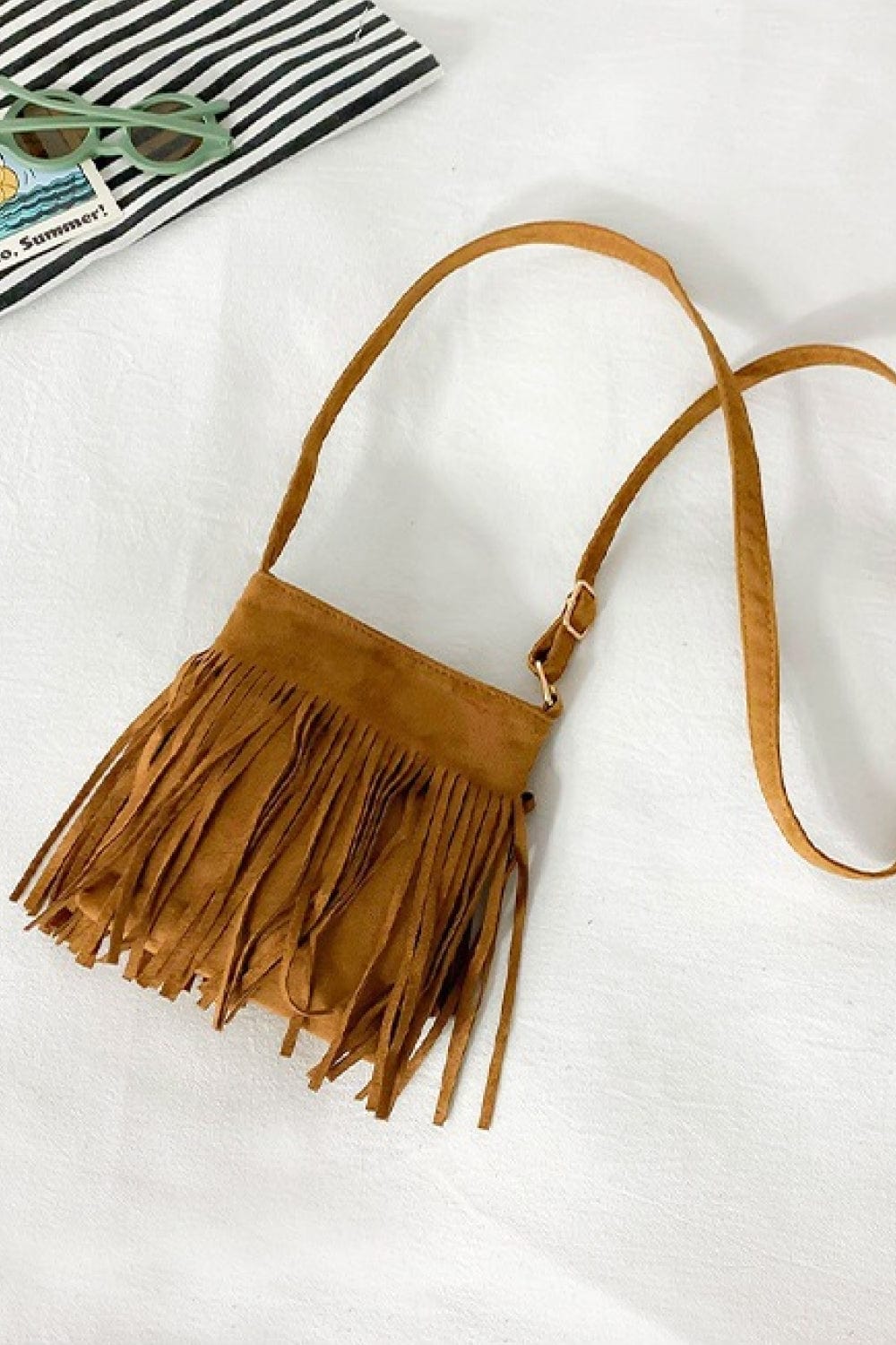 Trendsi Adored PU Leather Crossbody Bag with Fringe Adored PU Leather Crossbody Bag with Fringe