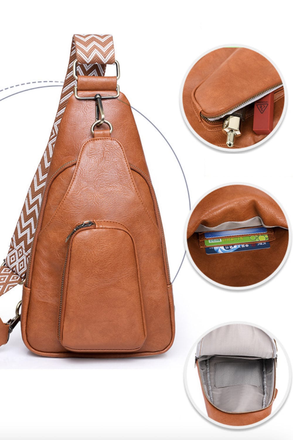 Trendsi Adored Take A Trip PU Leather Sling Bag Adored Take A Trip PU Leather Sling Bag