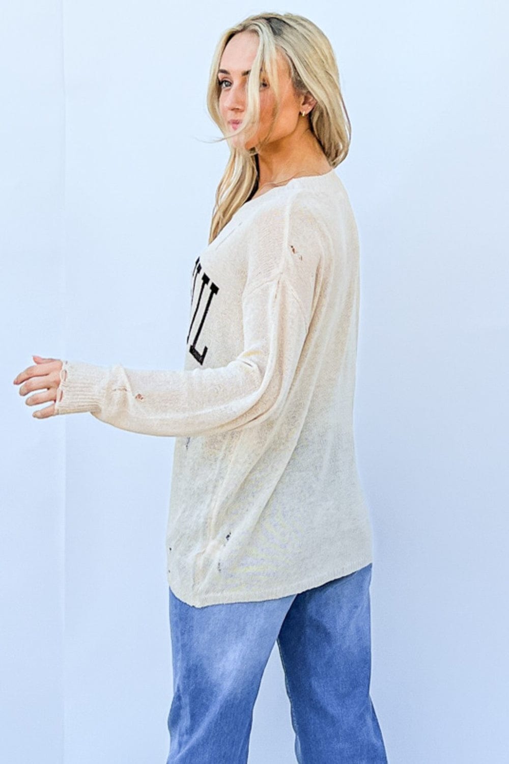 Trendsi And The Why GRATEFUL Long Sleeve Knit Top And The Why GRATEFUL Long Sleeve Knit Top