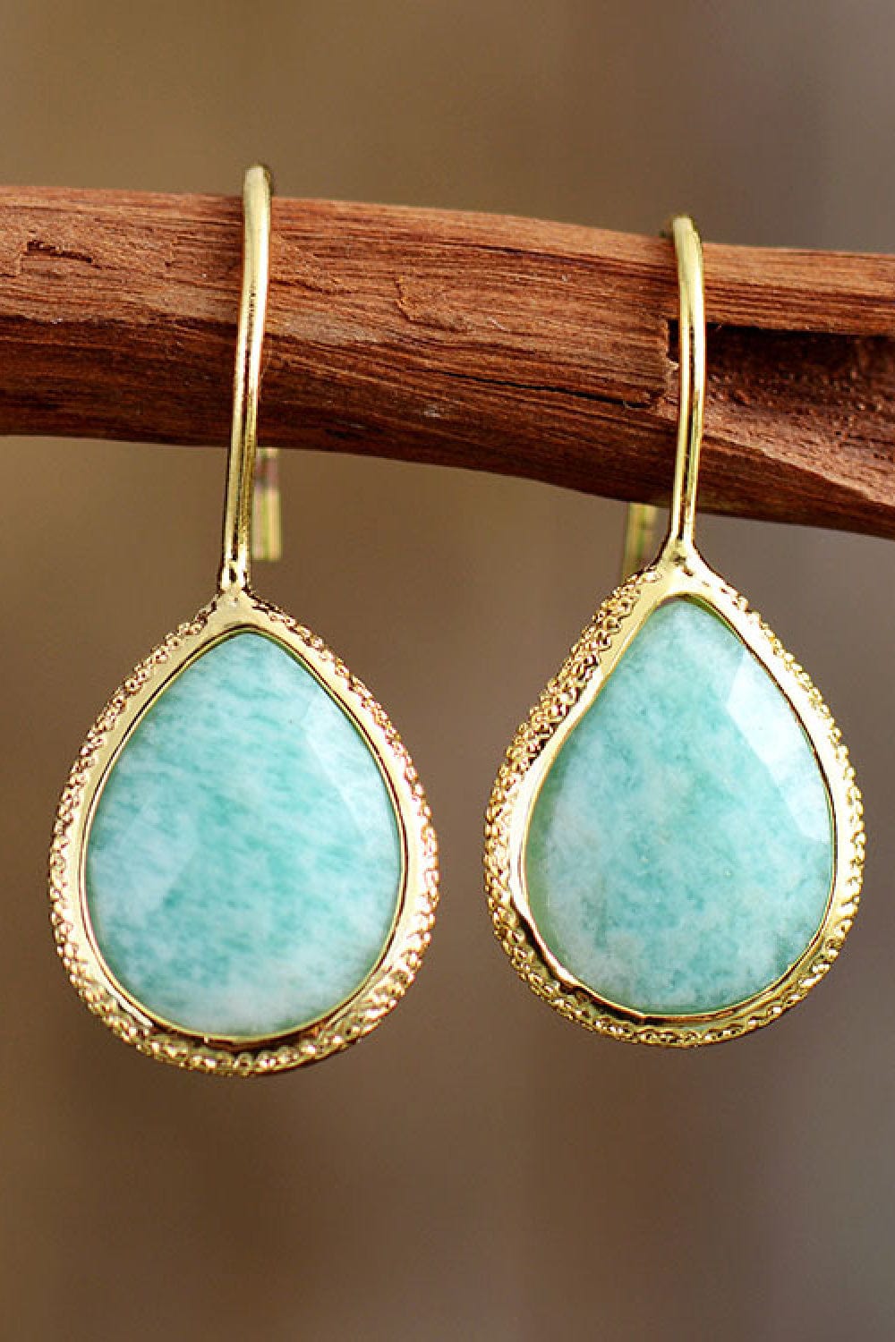 Trendsi Aqua / One Size Handmade Natural Stone Teardrop Earrings Handmade Natural Stone Teardrop Earrings