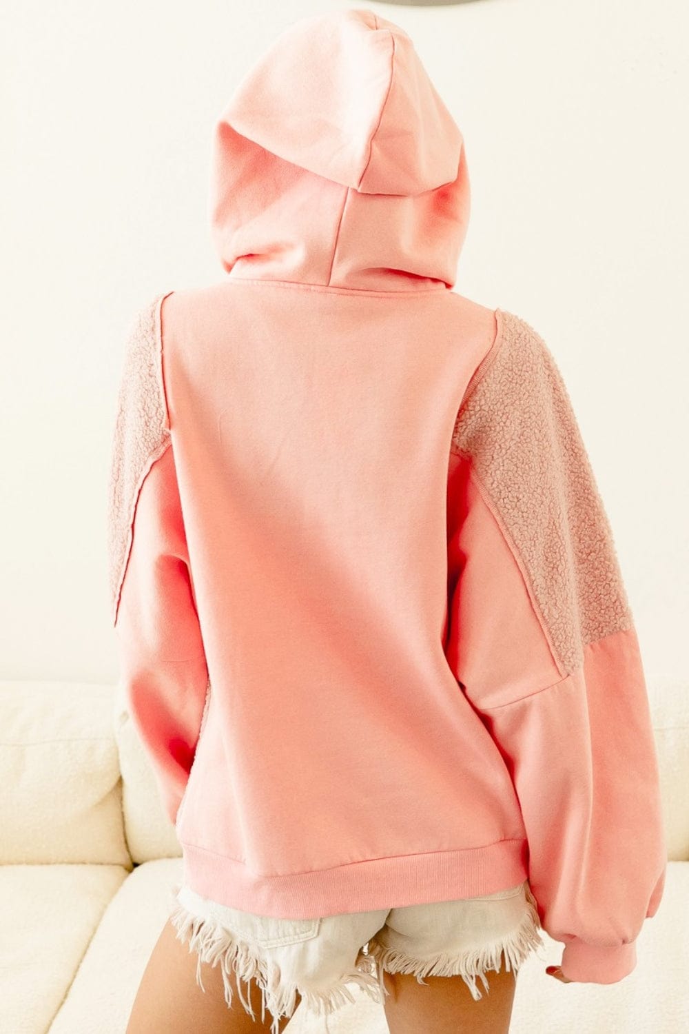 Trendsi BiBi Square Panel Block Detailed Hoodie BiBi Square Panel Block Detailed Hoodie