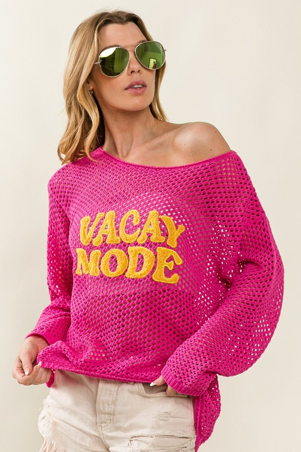 Trendsi BiBi VACAY MODE Embroidered Knit Cover Up BiBi VACAY MODE Embroidered Knit Cover Up