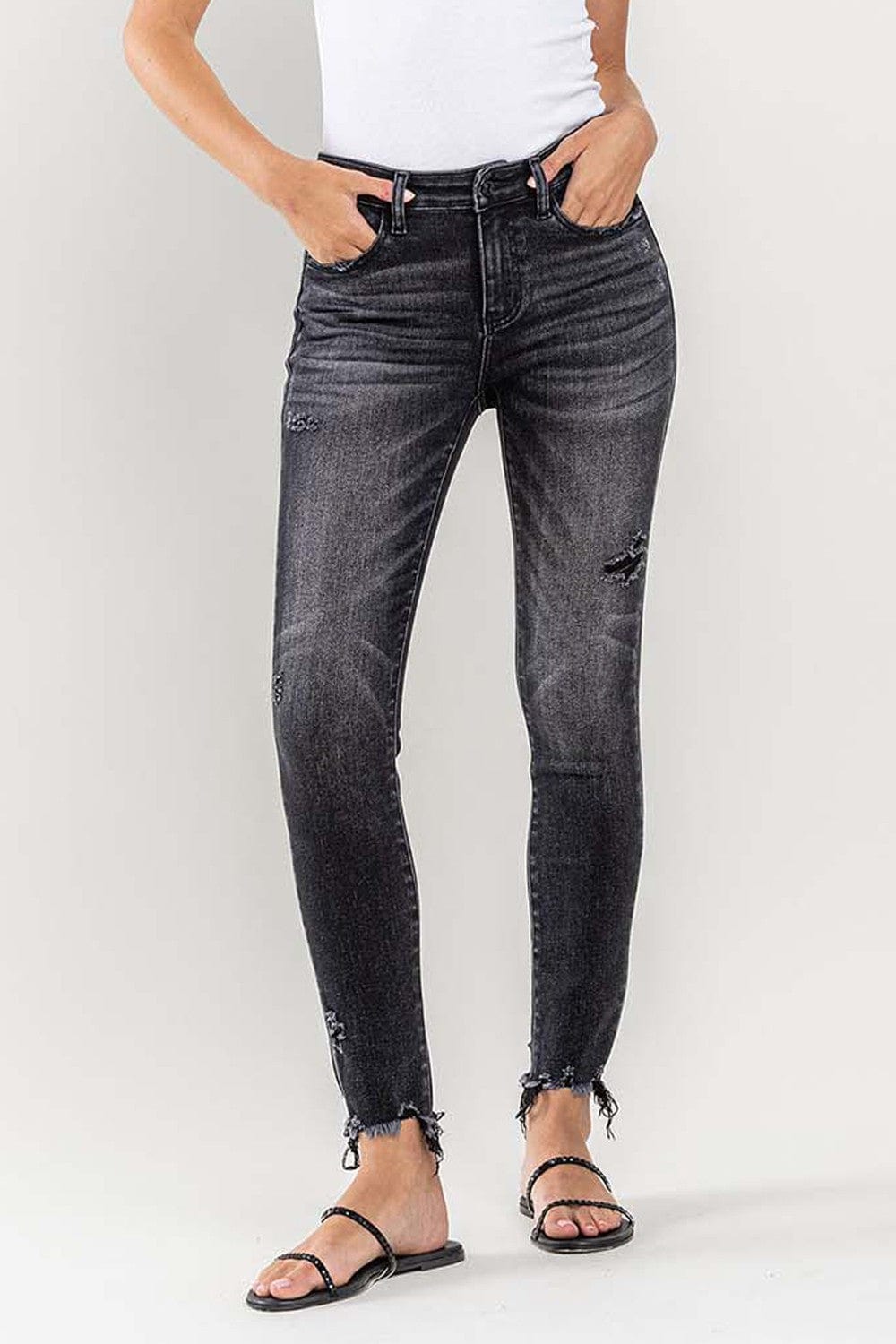 Trendsi Black / 24 Lovervet Raw Hem Cropped Skinny Jeans Lovervet Raw Hem Cropped Skinny Jeans