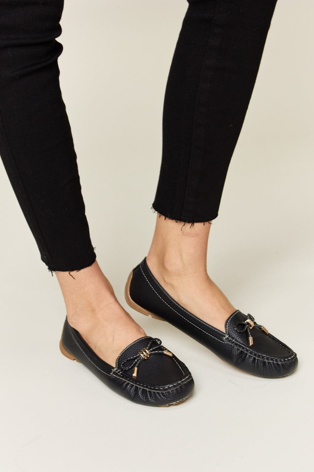 Trendsi BLACK / 6 Forever Link Slip On Bow Flats Loafers Forever Link Slip On Bow Flats Loafers