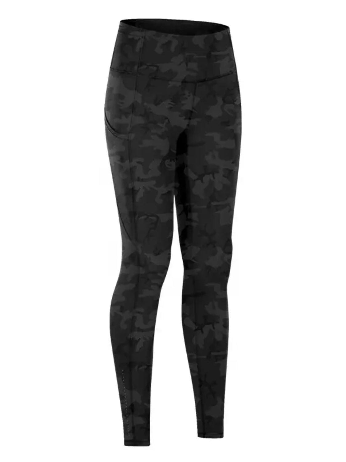 Trendsi Black Camouflage / S Wide Waistband Sports Leggings Wide Waistband Sports Leggings