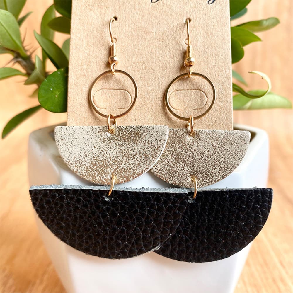 Trendsi Black / One Size Geometrical Shape Dangle Earrings Geometrical Shape Dangle Earrings