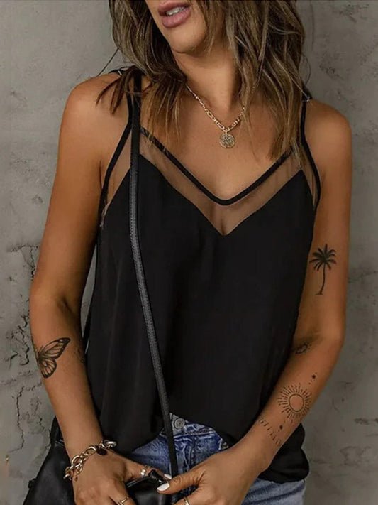 Trendsi Black / S Full Size V-Neck Spaghetti Strap Cami Full Size V-Neck Spaghetti Strap Cami