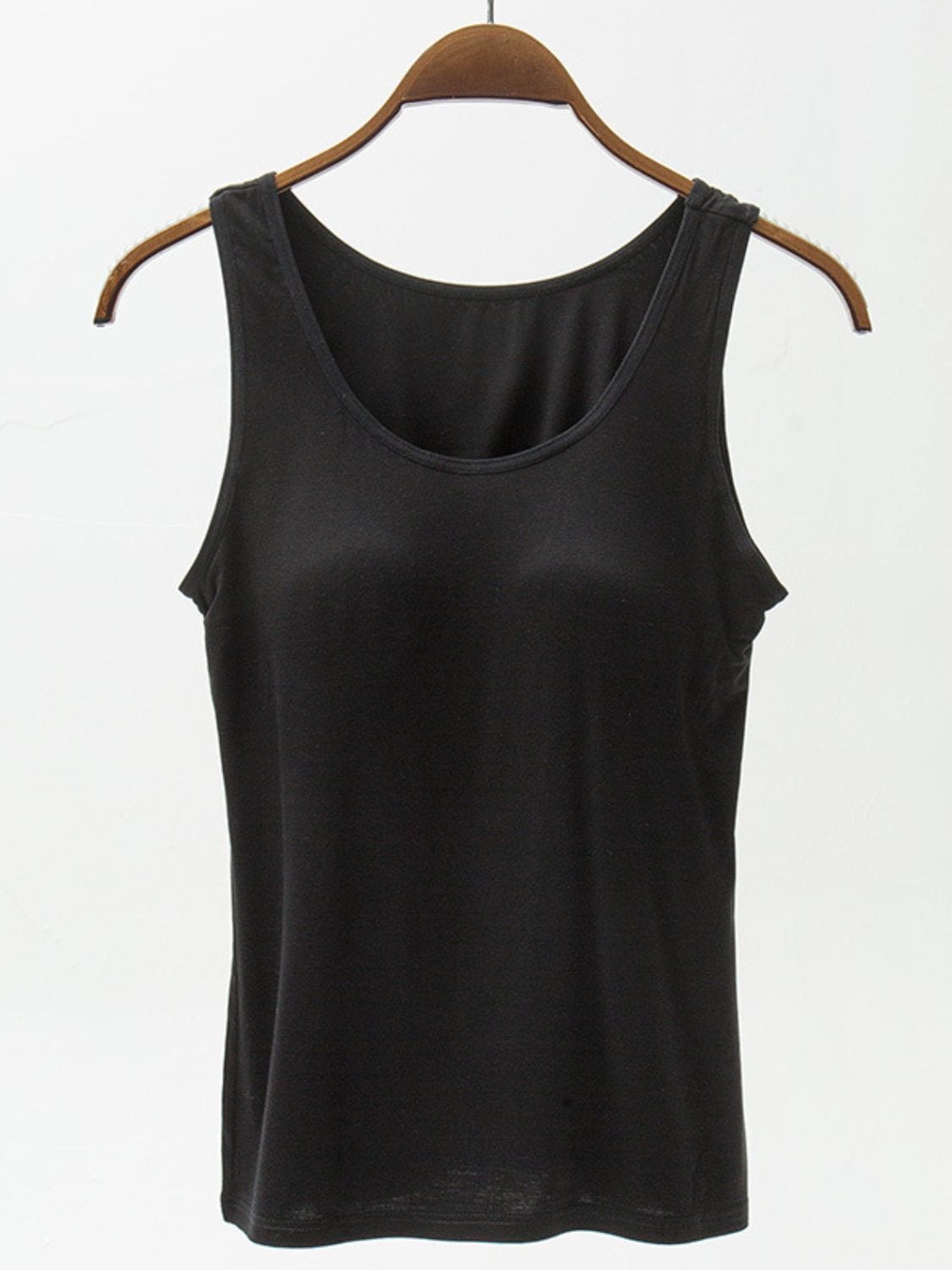 Trendsi Black / S Full Size Wide Strap Modal Tank with Bra Full Size Wide Strap Modal Tank with Bra