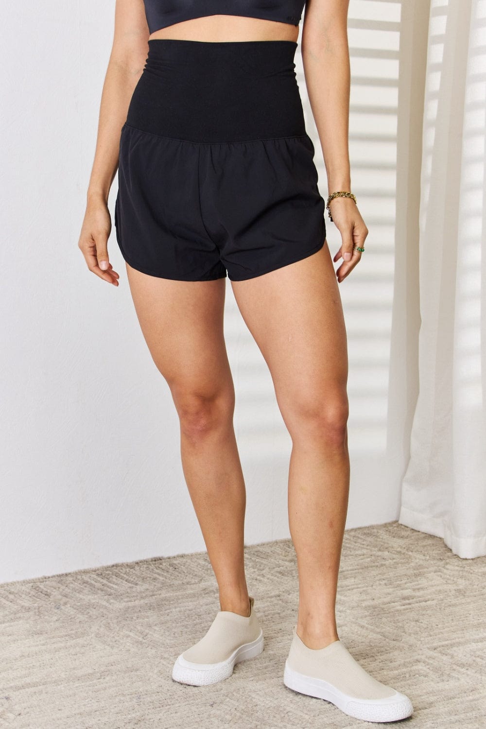 Trendsi Black / S Zenana Full Size High Waist Tummy Control Shorts Zenana Full Size High Waist Tummy Control Shorts