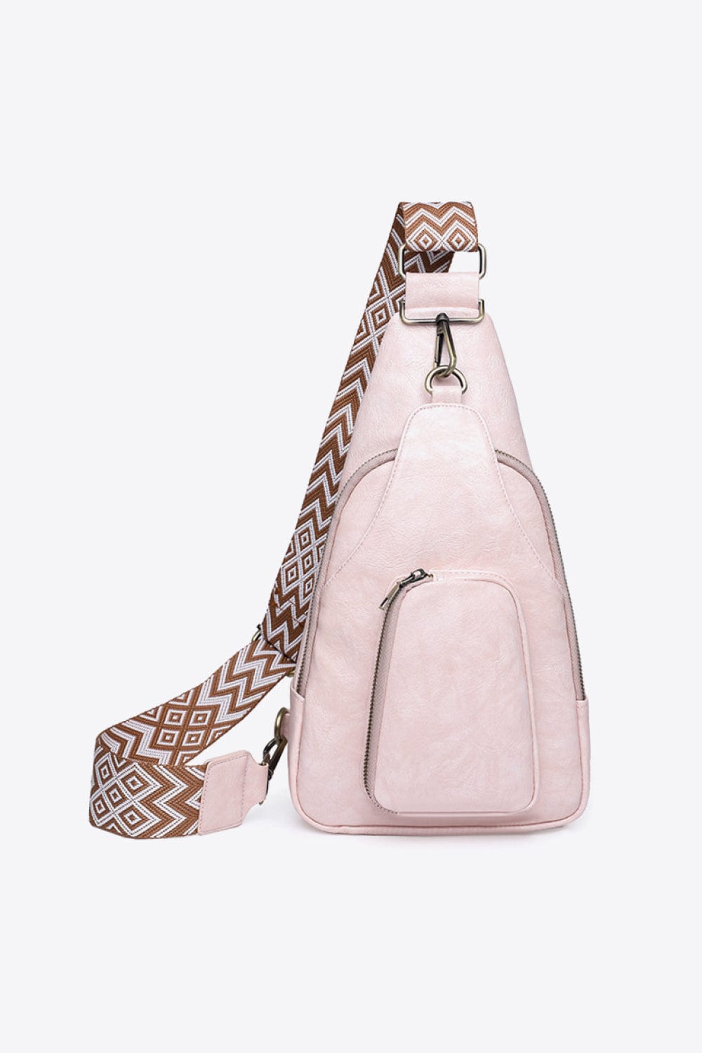Trendsi Blush Pink / One Size Adored Take A Trip PU Leather Sling Bag Adored Take A Trip PU Leather Sling Bag