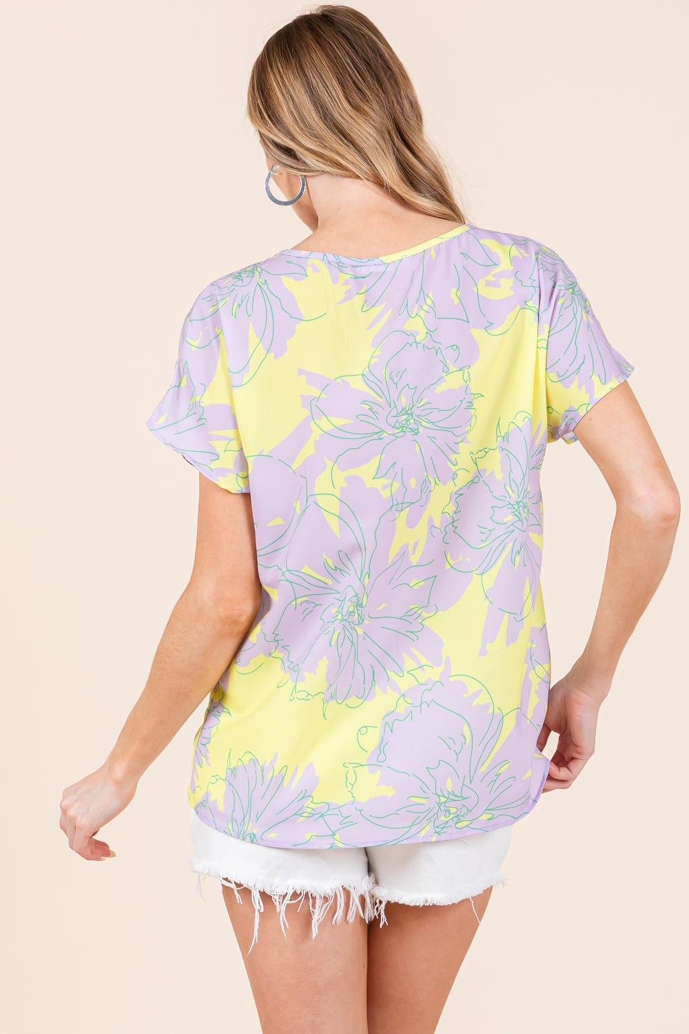 Trendsi BOMBOM Floral Short Sleeve T-Shirt BOMBOM Floral Short Sleeve T-Shirt