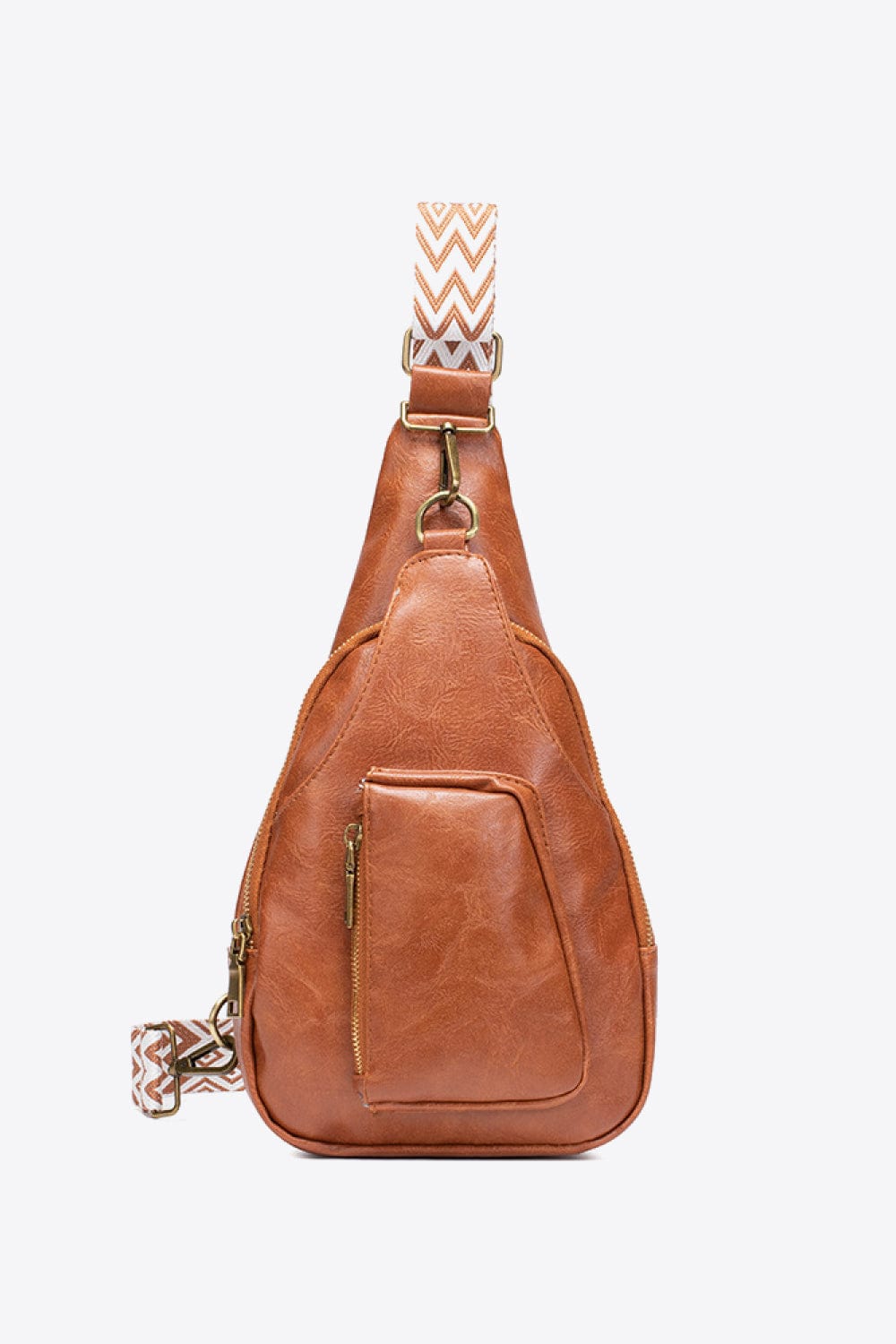 Trendsi Brown / One Size All The Feels PU Leather Sling Bag All The Feels PU Leather Sling Bag