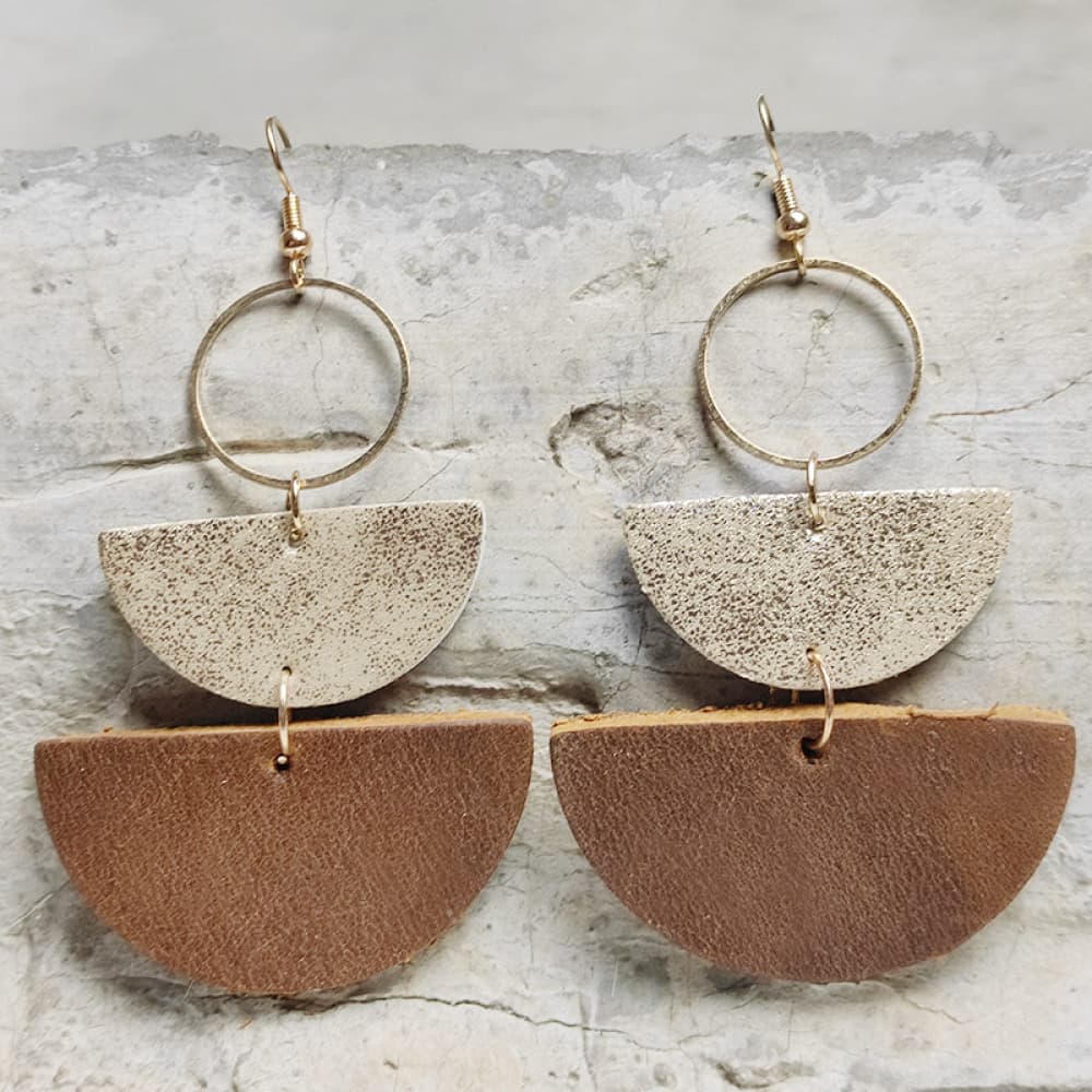 Trendsi Camel / One Size Geometrical Shape Dangle Earrings Geometrical Shape Dangle Earrings