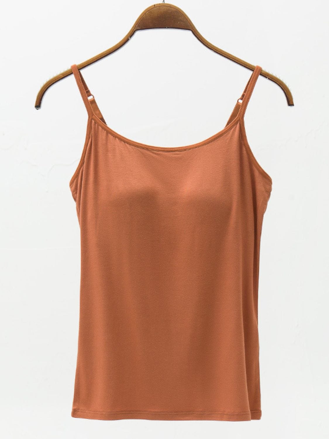 Trendsi Caramel / S Full Size Adjustable Strap Modal Cami with Bra Full Size Adjustable Strap Modal Cami with Bra