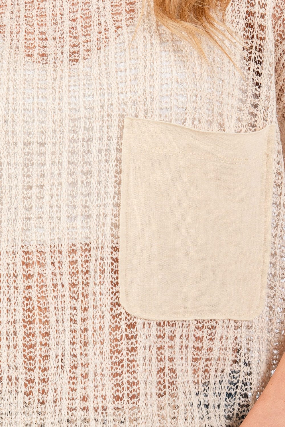 Trendsi Ces Femme See Through Crochet Mock Neck Cover Up Ces Femme See Through Crochet Mock Neck Cover Up