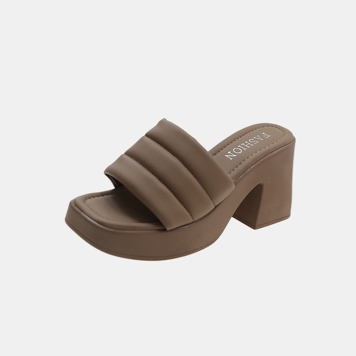 Trendsi Coffee Brown / 35(US4) Open Toe Block Heel Sandals Open Toe Block Heel Sandals