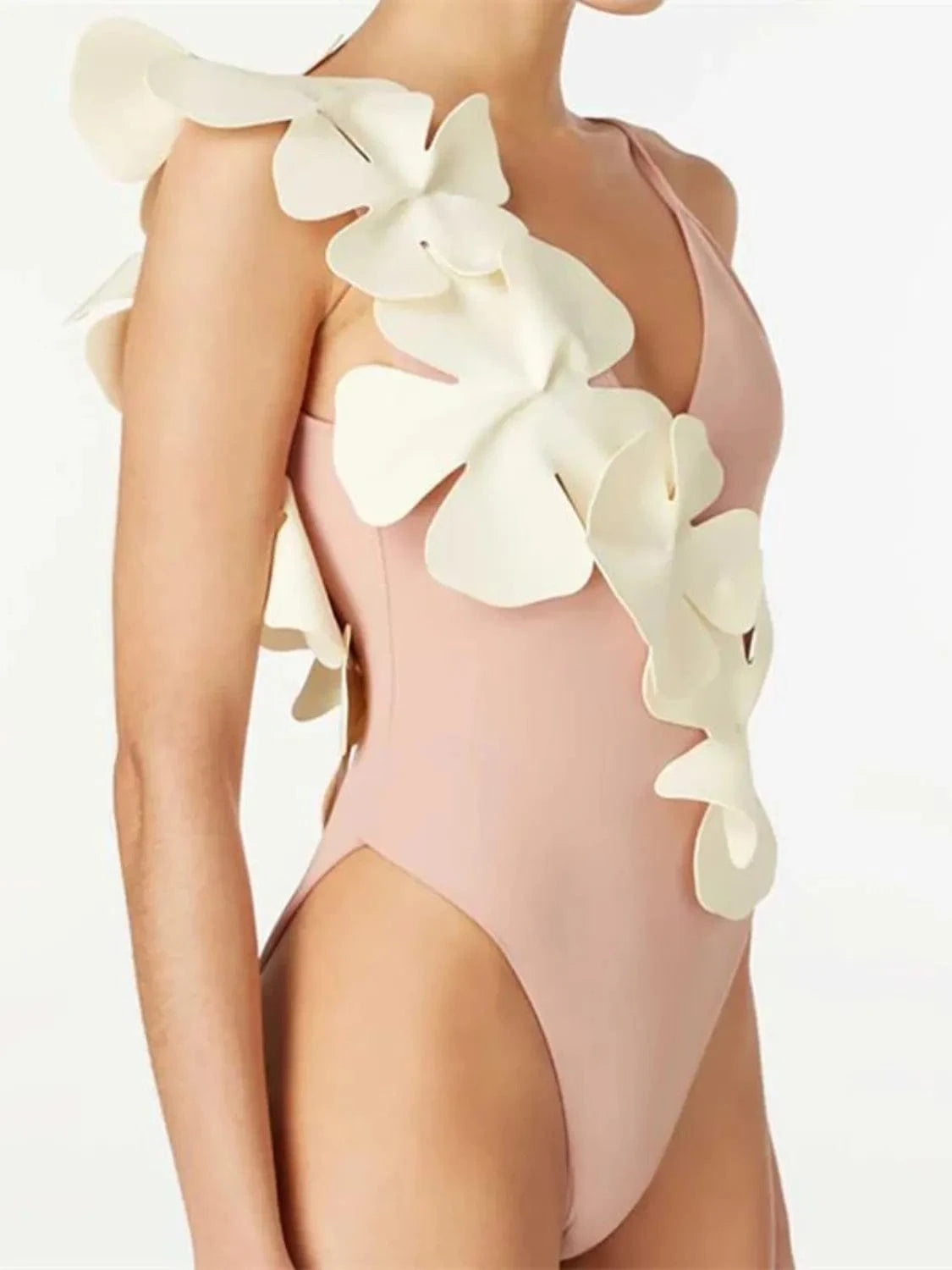 Trendsi Contrast Flower Spaghetti Strap One-Piece Swimwear Contrast Flower Spaghetti Strap One-Piece Swimwear