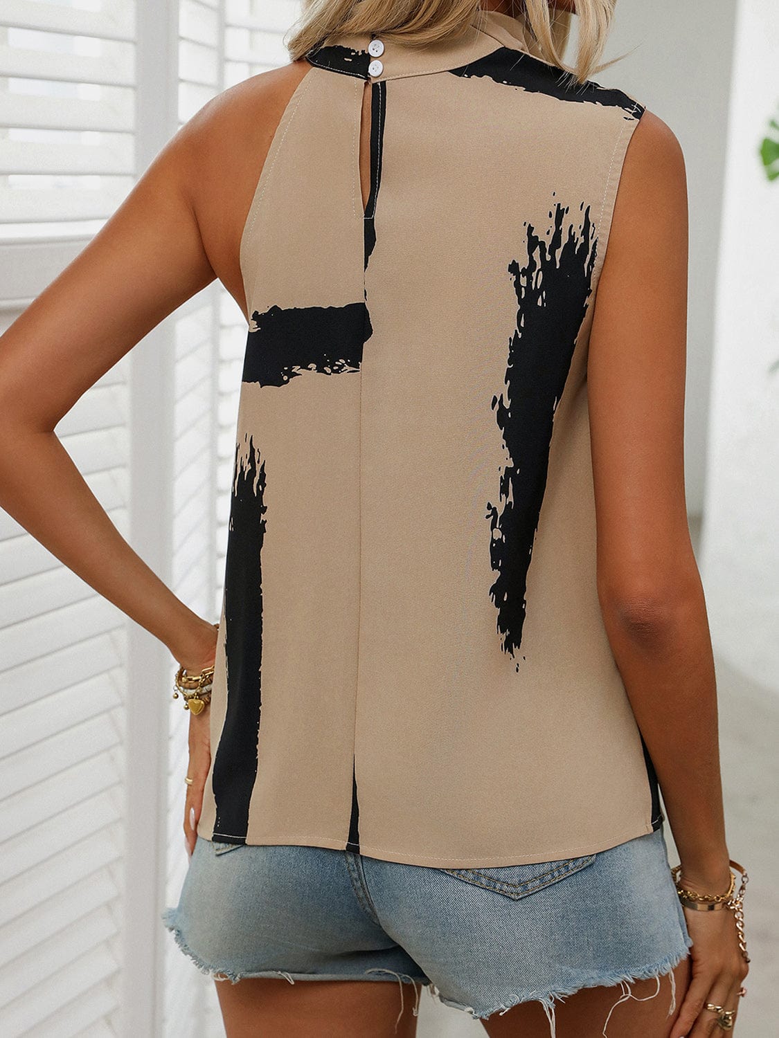 Trendsi Cowl Neck Sleeveless Blouse Cowl Neck Sleeveless Blouse