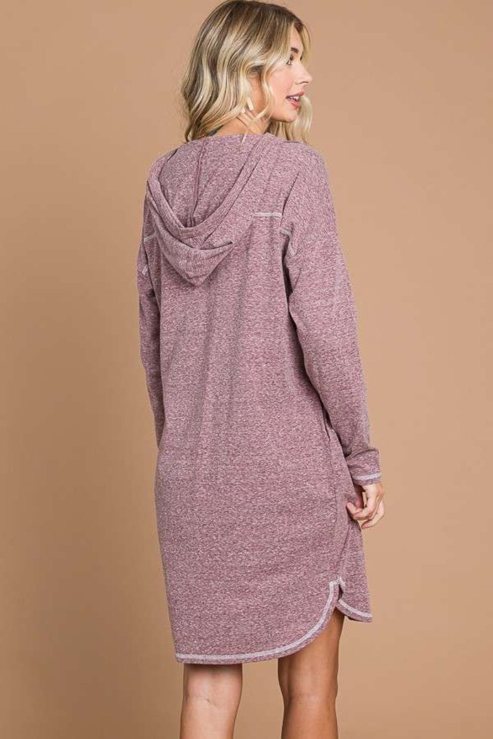 Trendsi Culture Code Full Size Hooded Long Sleeve Sweater Dress Culture Code Full Size Hooded Long Sleeve Sweater Dress