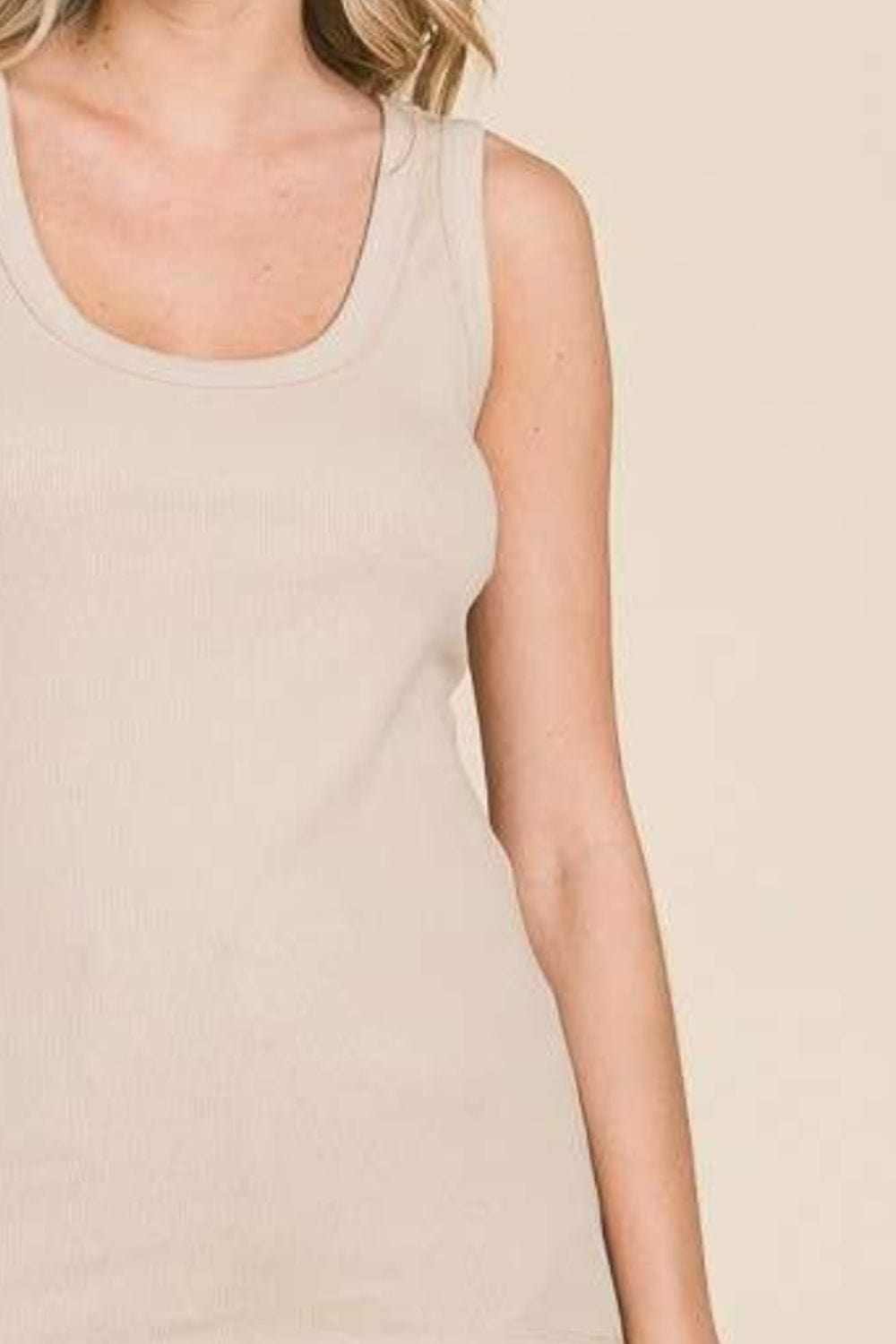 Trendsi Culture Code Full Size Ribbed Scoop Neck Tank Culture Code Full Size Ribbed Scoop Neck Tank