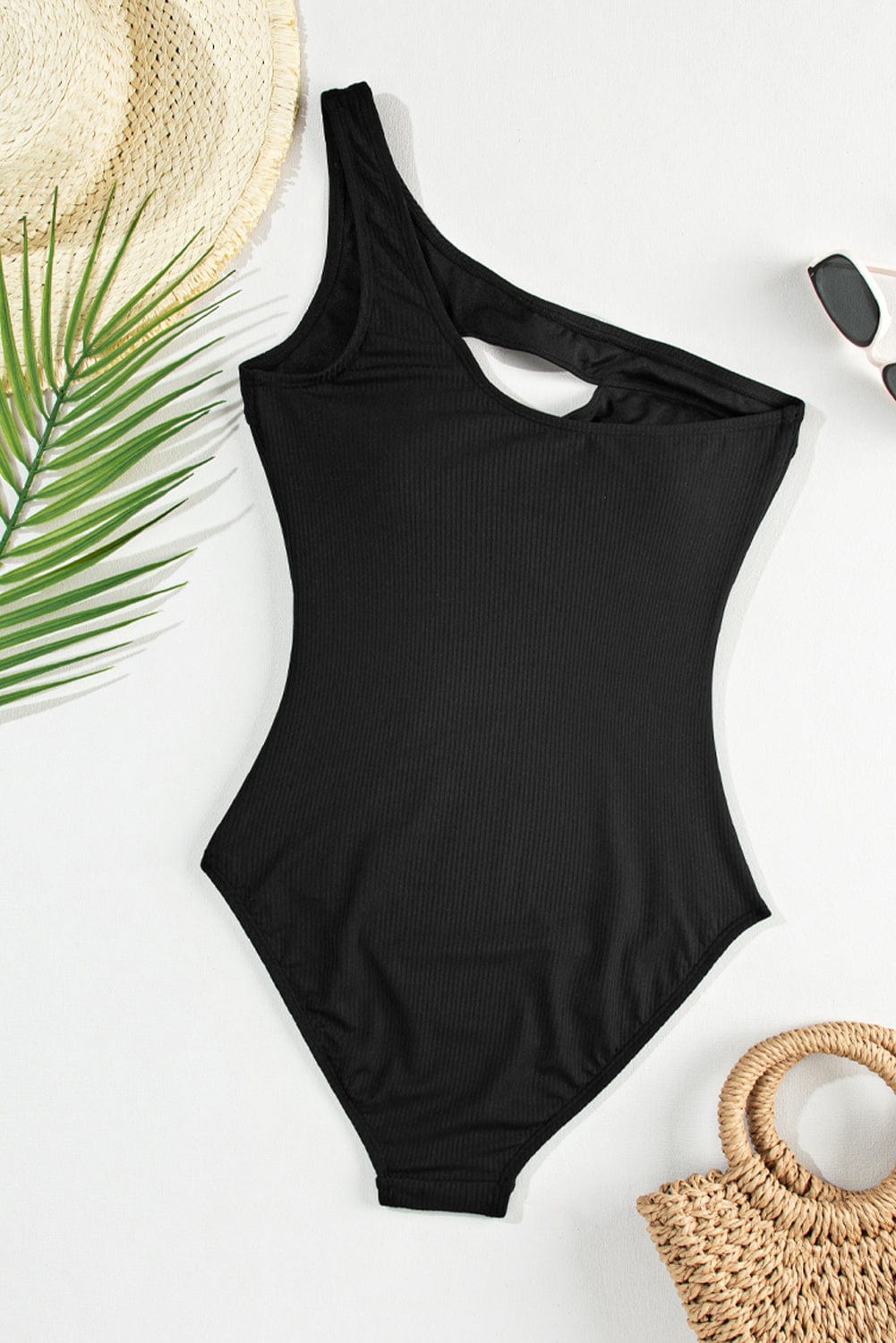Trendsi Cutout One Shoulder Sleeveless One-Piece Swimwear Cutout One Shoulder Sleeveless One-Piece Swimwear