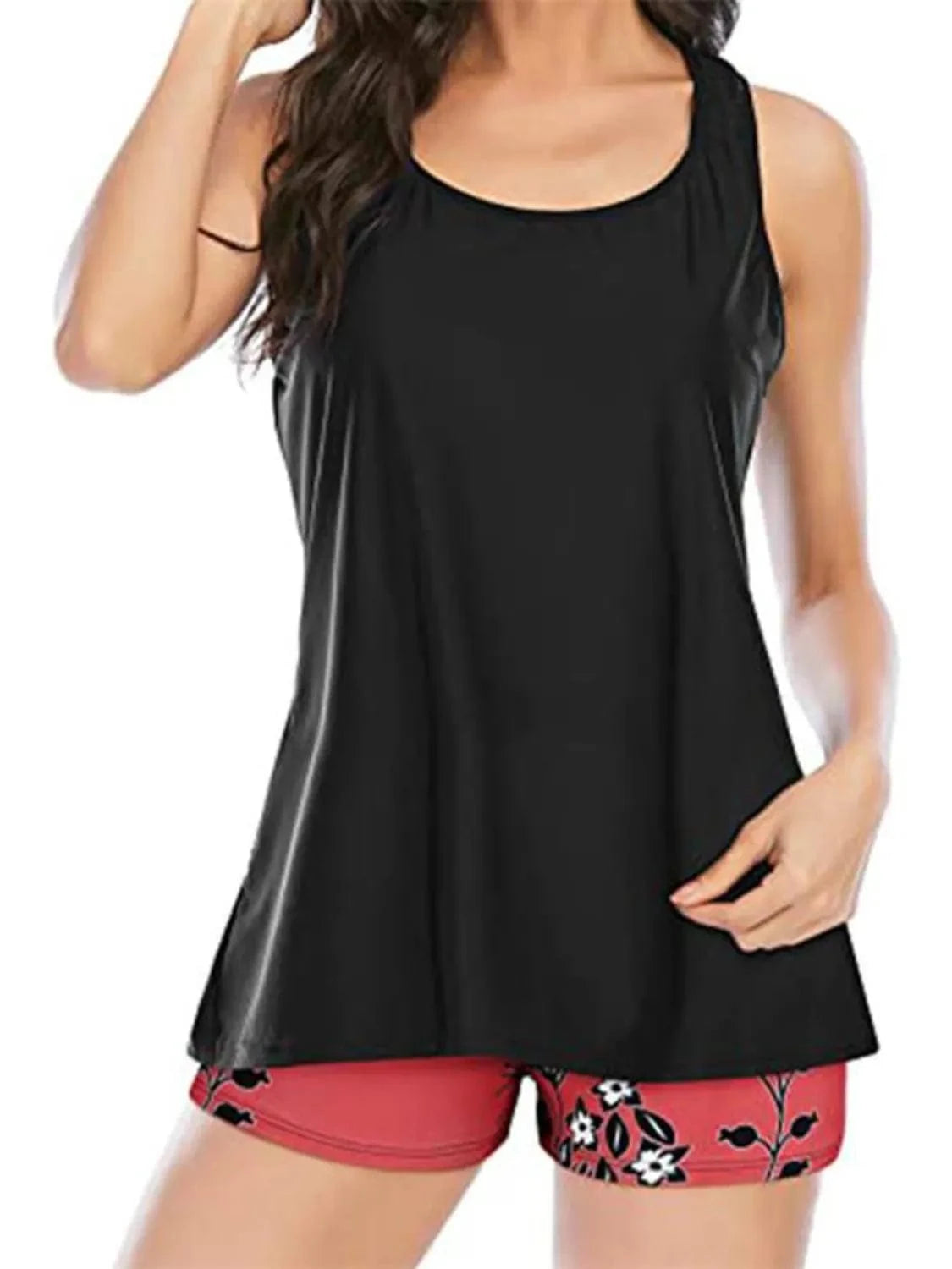 Trendsi Cutout Printed Round Neck Three-Piece Swim Set Cutout Printed Round Neck Three-Piece Swim Set