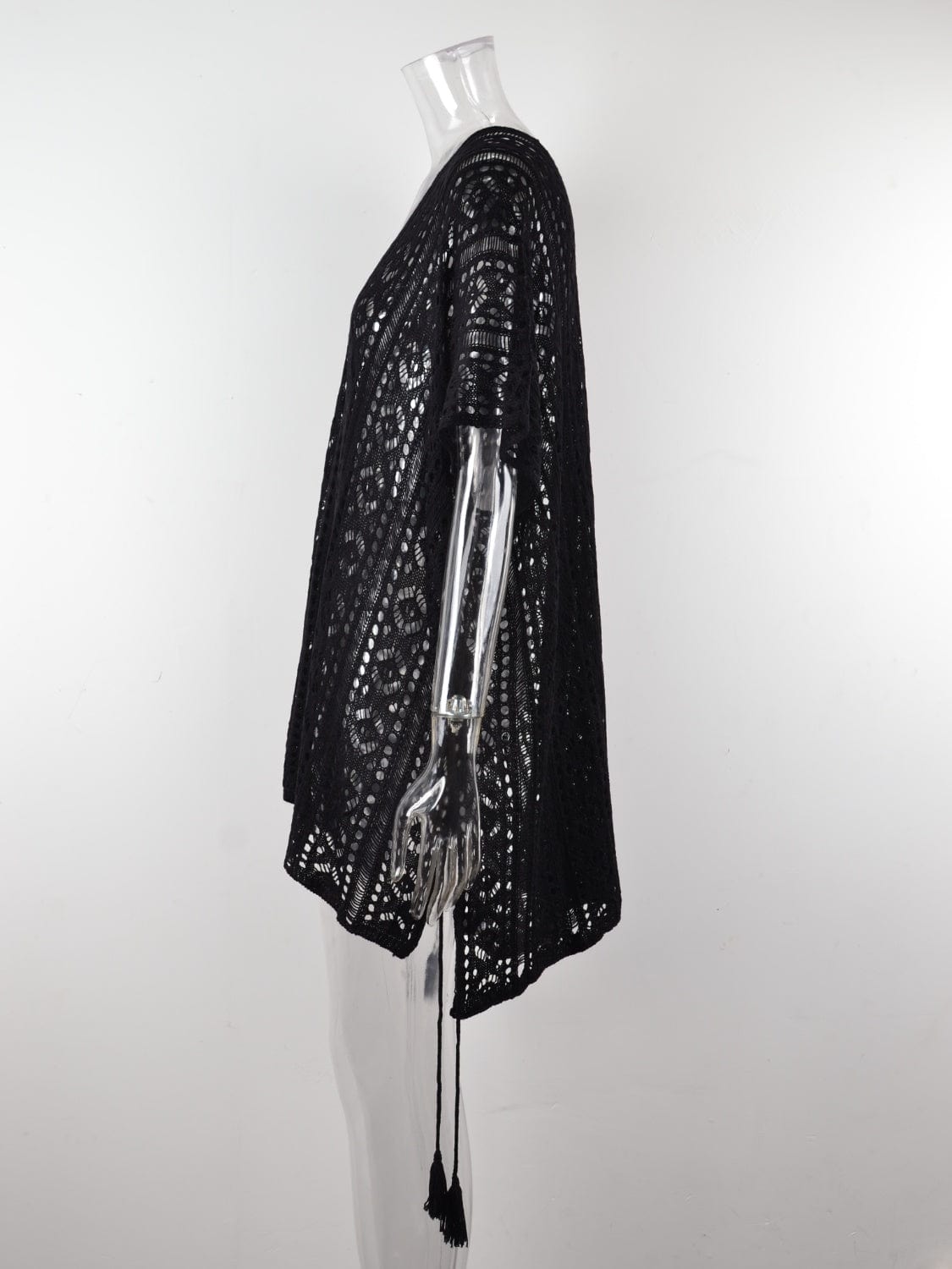 Trendsi Cutout V-Neck Cover-Up with Tassel Cutout V-Neck Cover-Up with Tassel