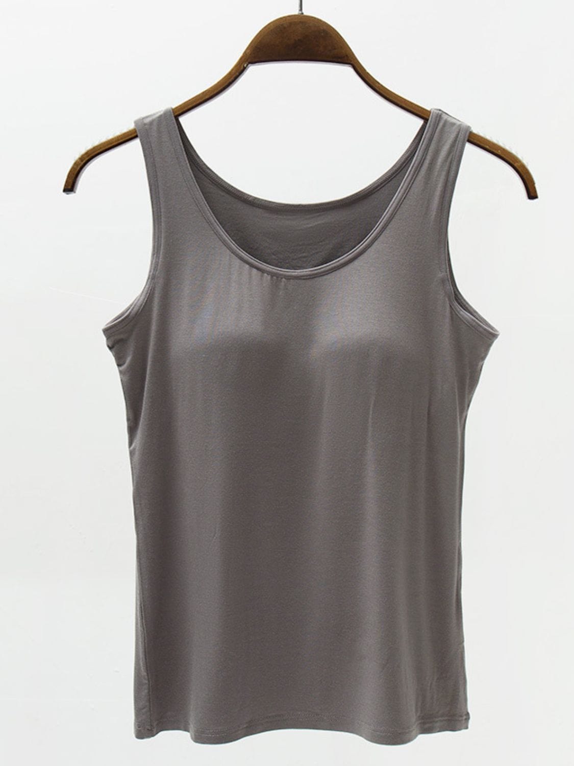 Trendsi Dark Gray / S Full Size Wide Strap Modal Tank with Bra Full Size Wide Strap Modal Tank with Bra