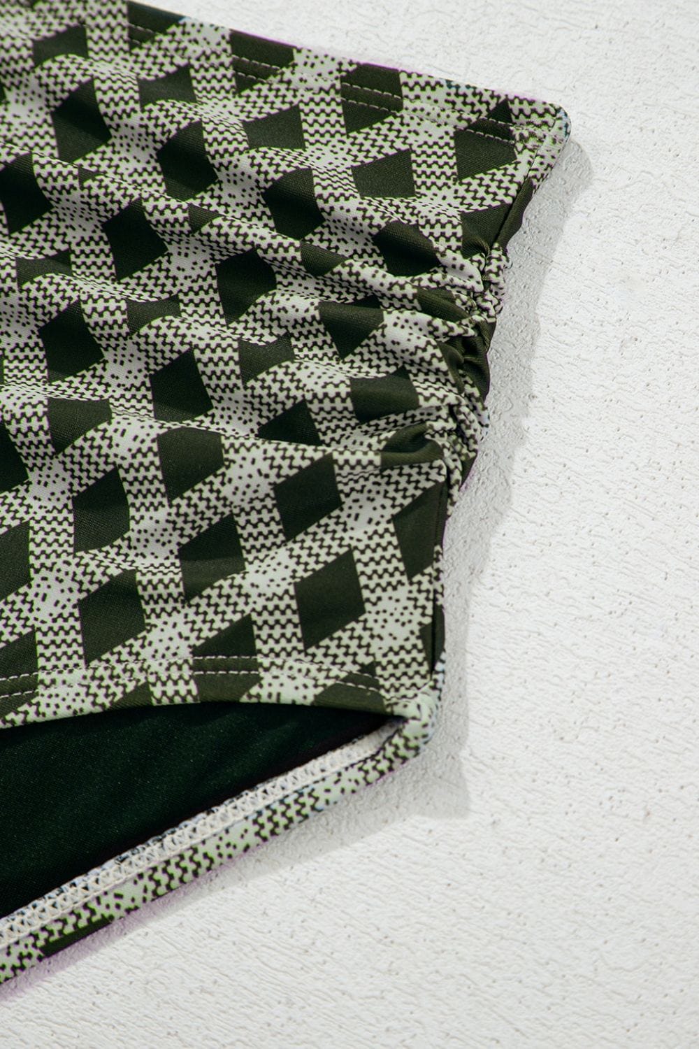 Trendsi Dotted Mesh Plaid Patchwork High Waisted Swim Set Dotted Mesh Plaid Patchwork High Waisted Swim Set