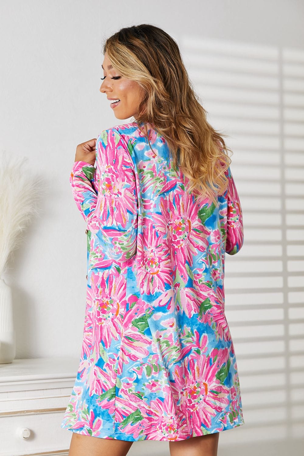 Trendsi Double Take Floral Open Front Long Sleeve Cardigan Double Take Floral Open Front Long Sleeve Cardigan