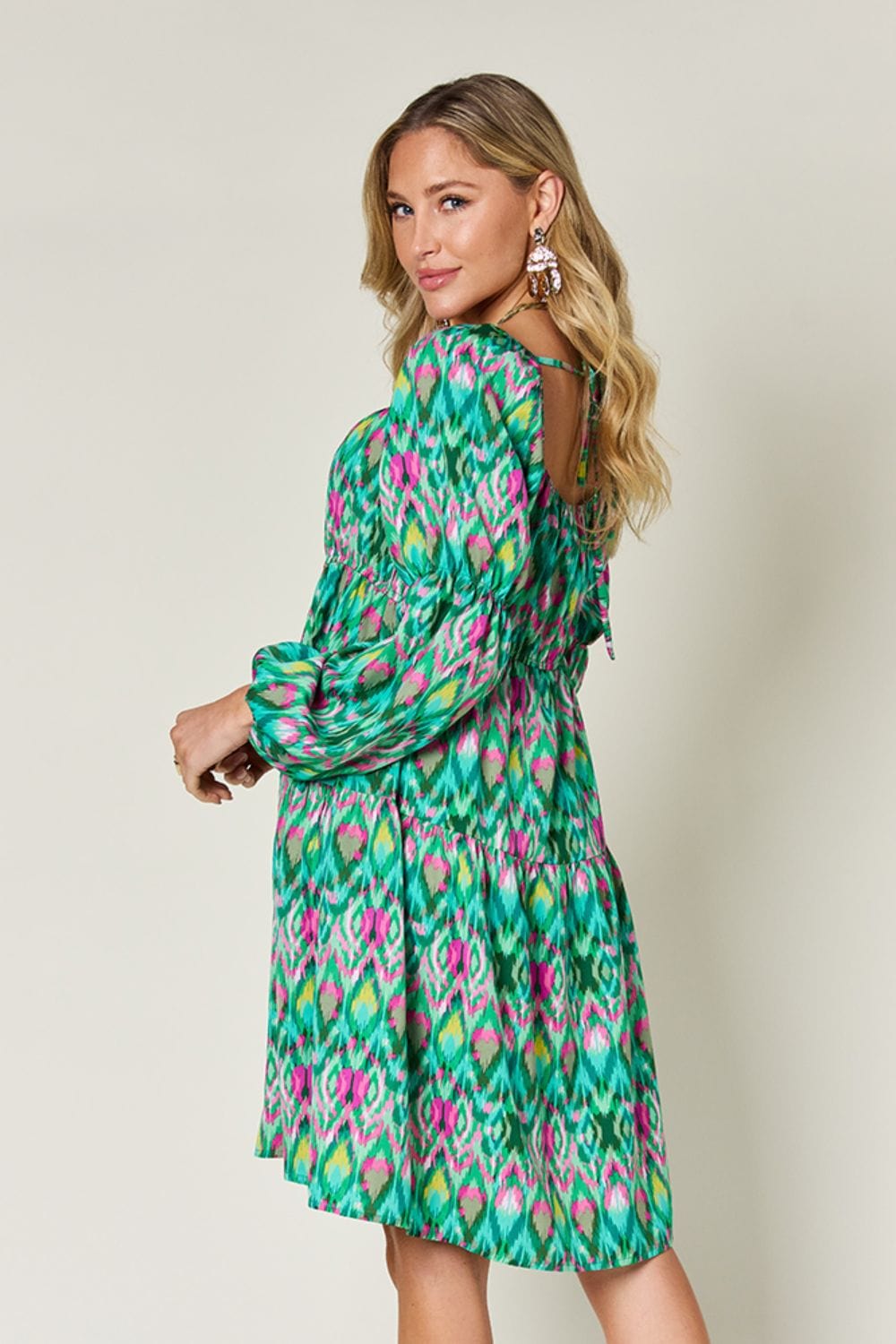 Trendsi Double Take Full Size Printed Long Sleeve Dress Double Take Full Size Printed Long Sleeve Dress