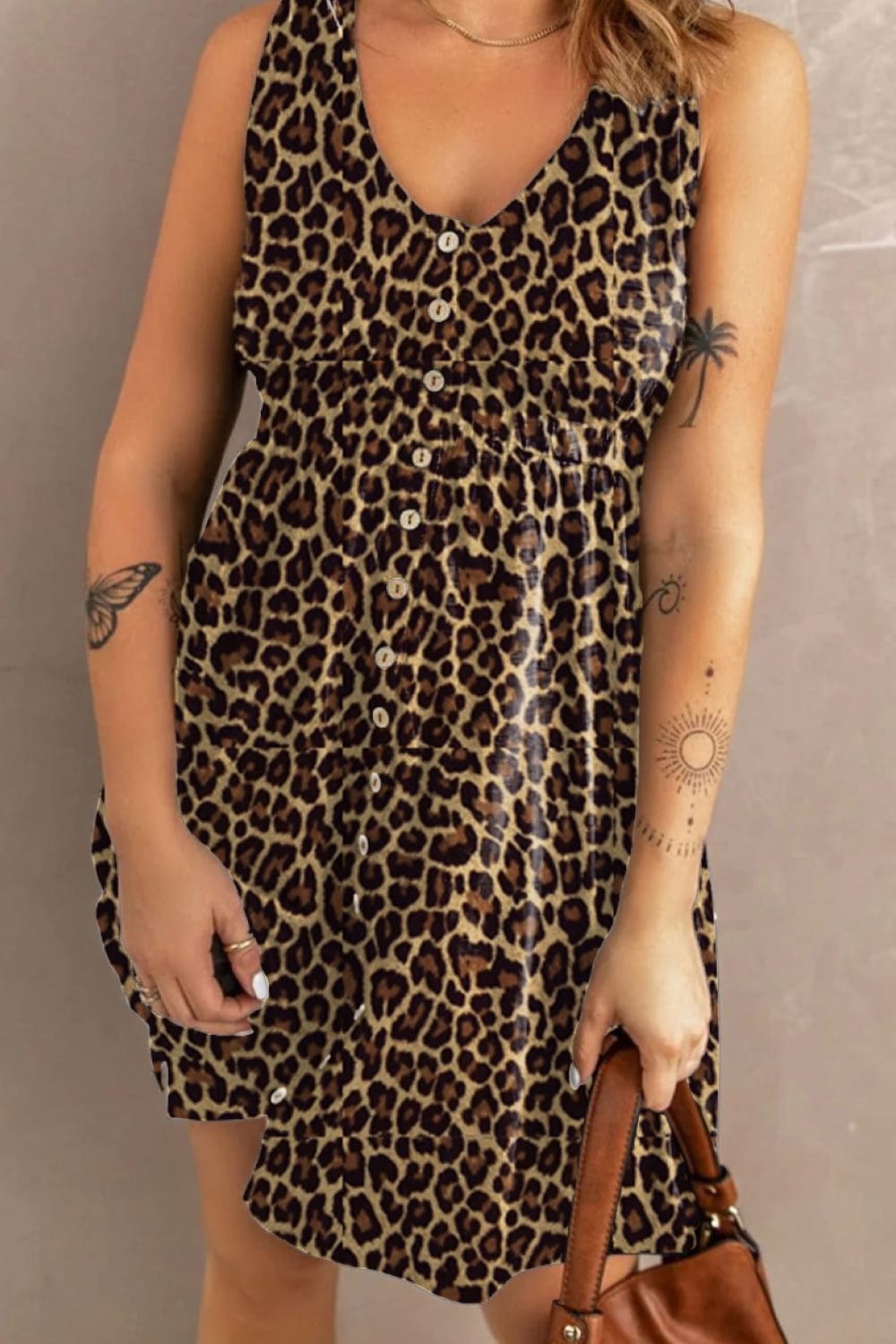 Trendsi Double Take Printed Scoop Neck Sleeveless Buttoned Magic Dress with Pockets Double Take Printed Scoop Neck Sleeveless Buttoned Magic Dress with Pockets