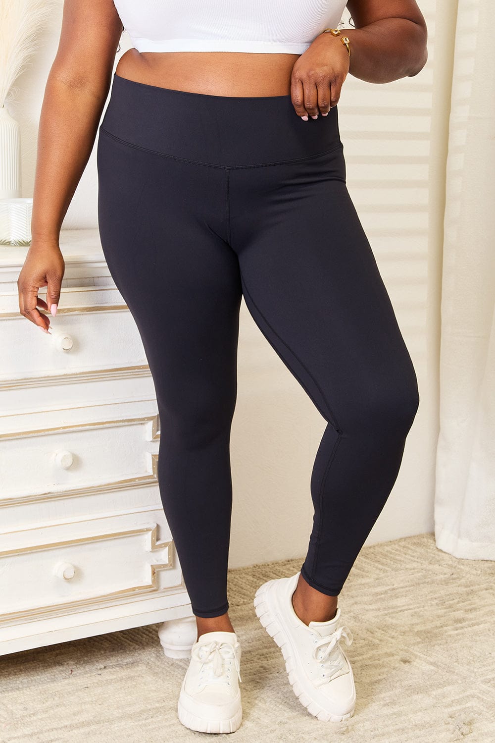 Trendsi Double Take Wide Waistband Sports Leggings Double Take Wide Waistband Sports Leggings