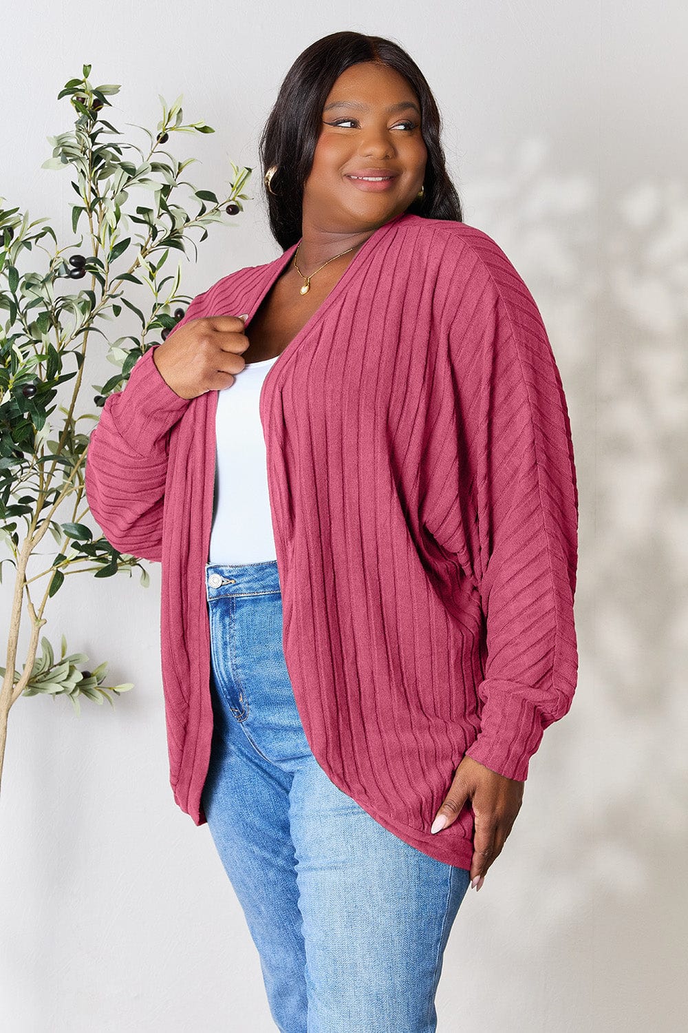 Trendsi Fall Basic Bae Full Size Ribbed Cocoon Cardigan Basic Bae Full Size Ribbed Cocoon Cardigan