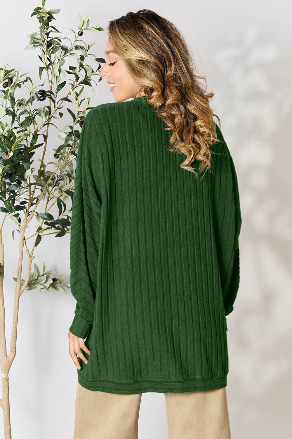 Trendsi Fall Basic Bae Full Size Ribbed Cocoon Cardigan Basic Bae Full Size Ribbed Cocoon Cardigan