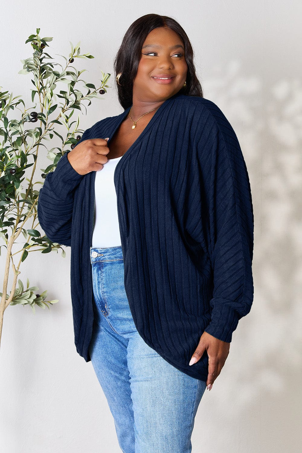 Trendsi Fall Basic Bae Full Size Ribbed Cocoon Cardigan Basic Bae Full Size Ribbed Cocoon Cardigan